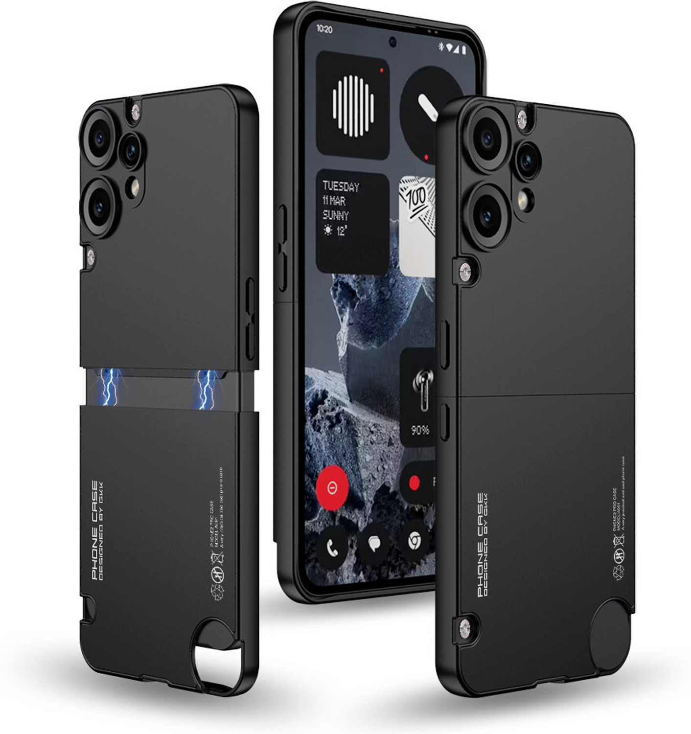 Image of Rugraj Back Cover for CMF by Nothing Phone 2 Pro (Black, Grip Case, Silicon, Pack of: 1)