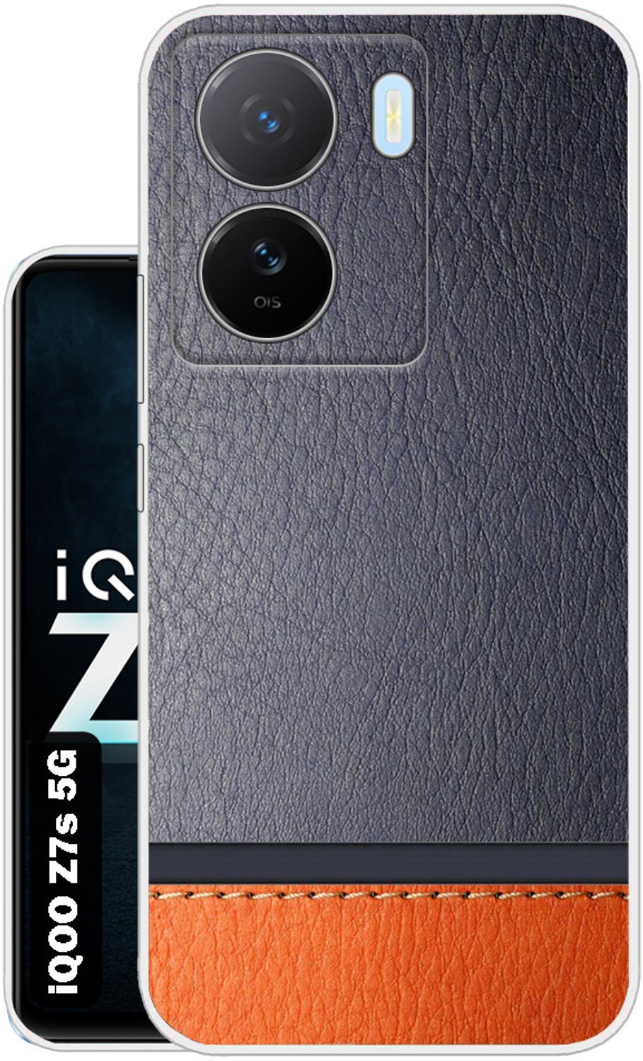 Image of Roxel Back Cover for IQOO Z7S 5G |Vegan PU Leather |Deer Case|Four Side Edges & Camera Lens Protection (Blue, Shock Proof, Artificial Leather, Polycarbonate, Pack of: 1)