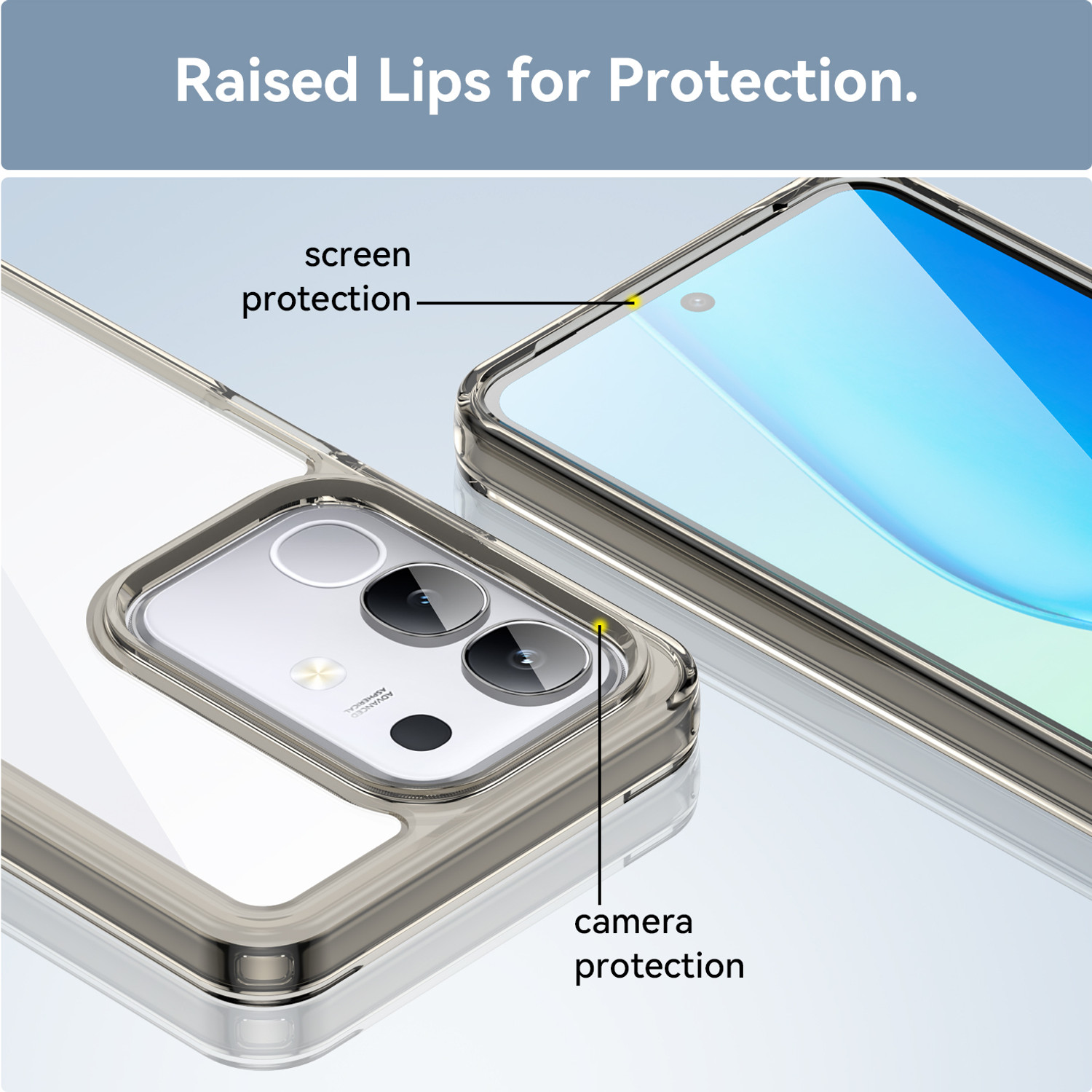 Image of Casener Back Cover for vivo T4x 5G (Beige, Transparent, Shock Proof, Thermoplastic Polyurethane, Pack of: 1)