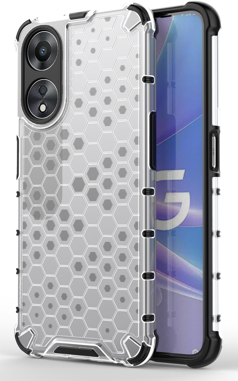 Image of BlazeTech Back Cover for Oppo A78 5G (Transparent, Shock Proof, Plastic, Silicon, Pack of: 1)