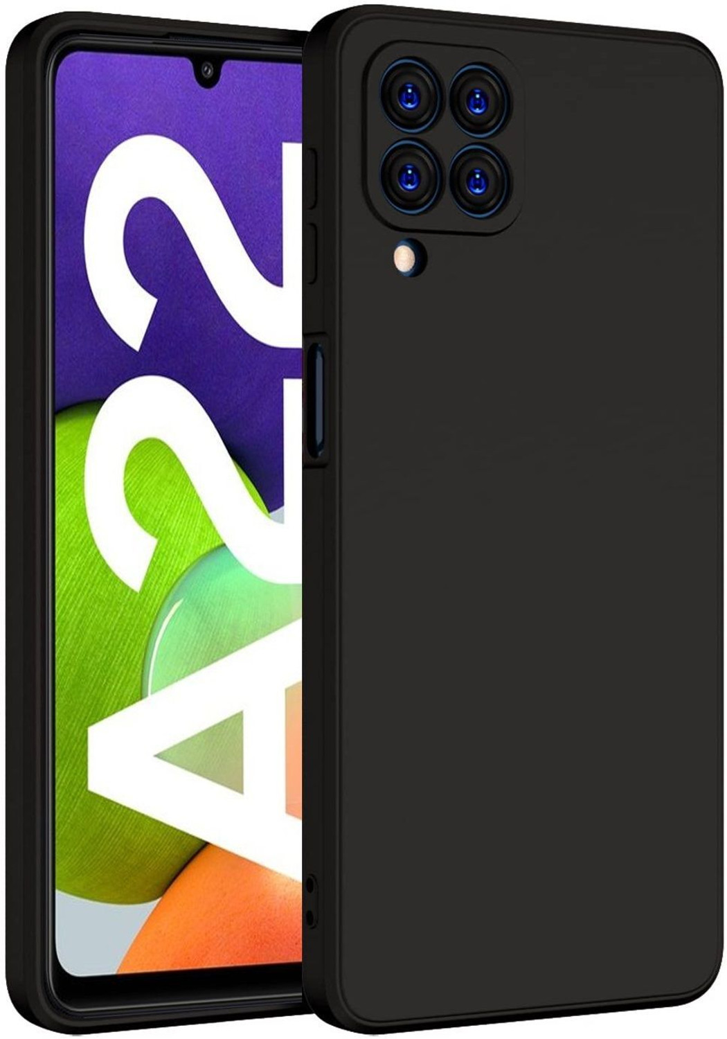 Image of AMEYAA Back Cover for Samsung Galaxy A22 4G, Samsung Galaxy M32 4G Premium TPU Silicone 360 Degree (Black, Shock Proof, Silicon, Pack of: 1)
