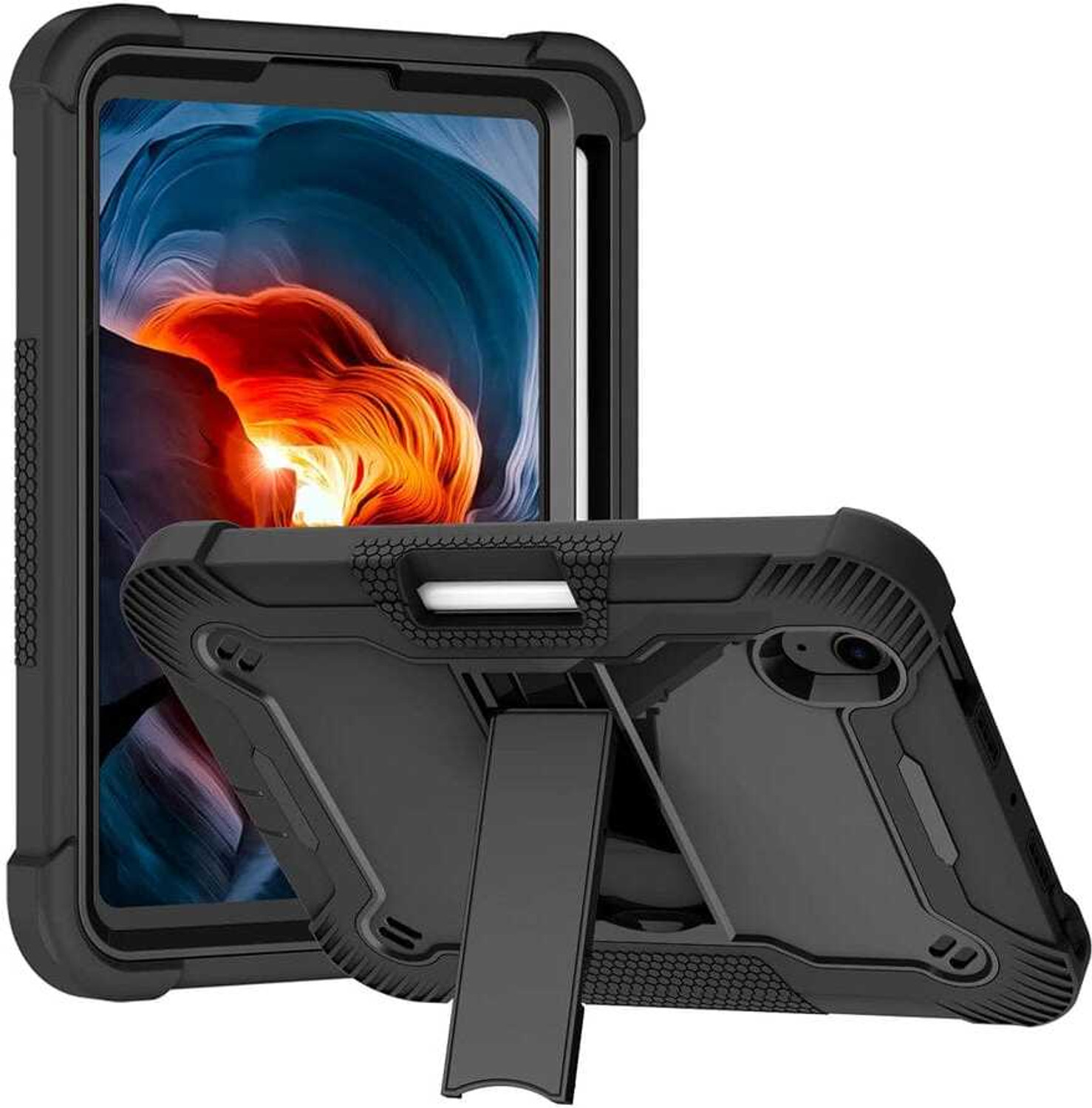 Image of HITFIT Back Cover for Apple iPad Air 10.9 inch (2020) 4th Geeneration (Black, Rugged Armor, Pack of: 1)