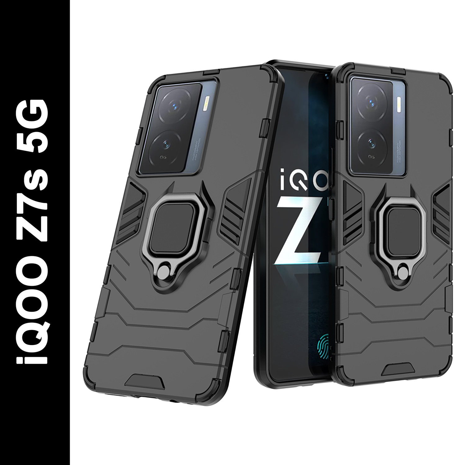 Image of Roxel Back Cover for IQOO Z7S 5G |Vegan PU Leather |Deer Case|Four Side Edges & Camera Lens Protection (Blue, Shock Proof, Artificial Leather, Polycarbonate, Pack of: 1)