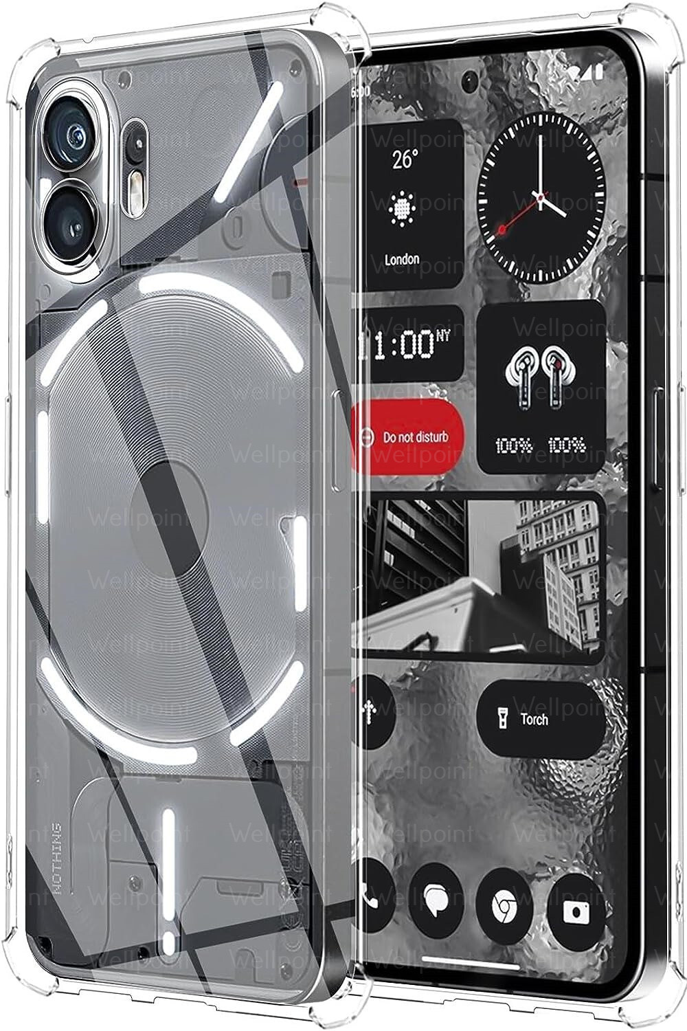 Image of Wellchoice Back Cover for Nothing Phone (2) (Transparent, Grip Case, Silicon, Pack of: 1)
