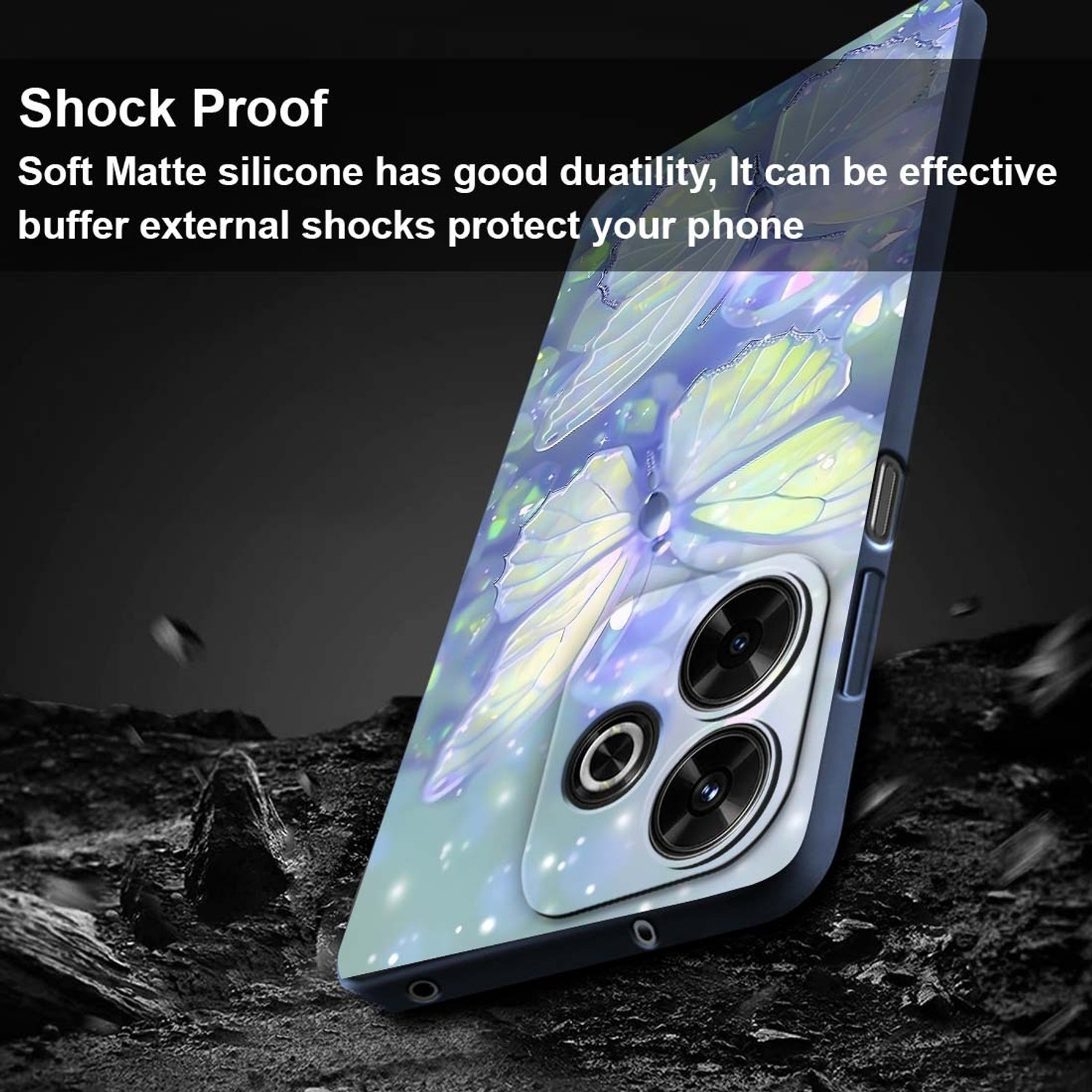 Image of Fashionury LUXE Back Cover for POCO M6 Plus 5G (Multicolor, Grip Case, Rubber, Pack of: 1)