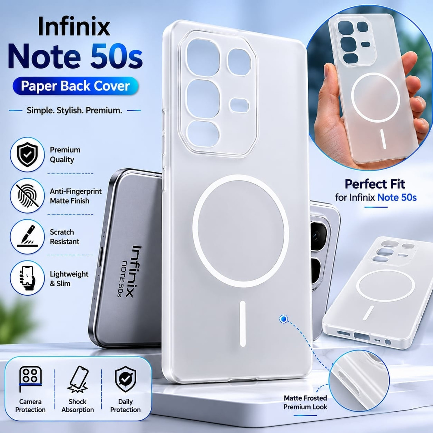 Nice Assoseries HUB Back Cover for Infinix Note 50s 5G+ White - Image 1