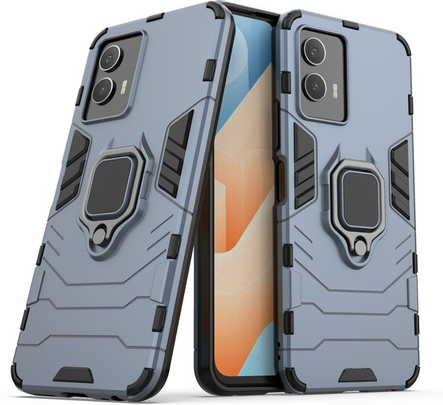 Image of MOBIRUSH Back Cover for Vivo T1 5G / Y75 5G (Blue, Cases with Holder, Thermoplastic Polyurethane, Pack of: 1)