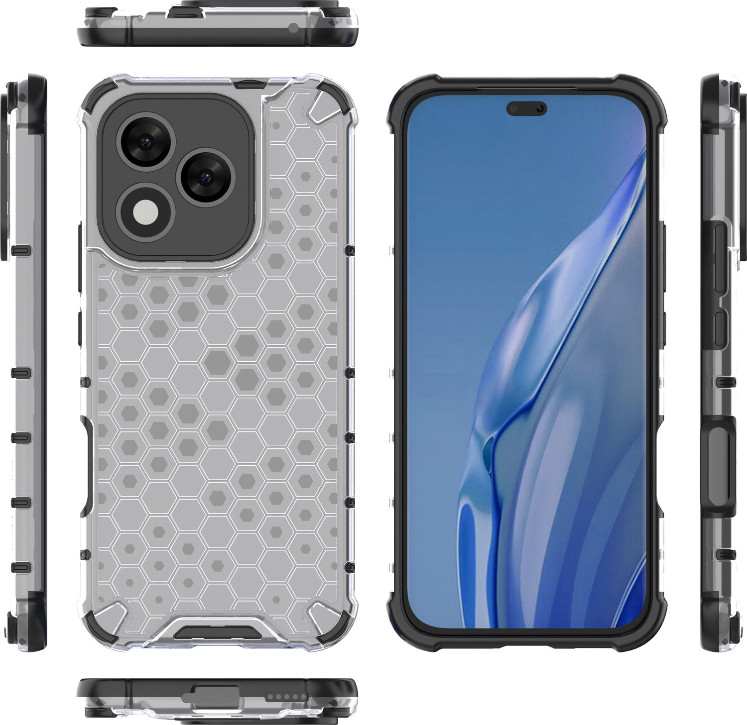 Image of Glaslux Back Cover for Honor 400 Lite 5G (Transparent, Rugged Armor, Plastic, Pack of: 1)