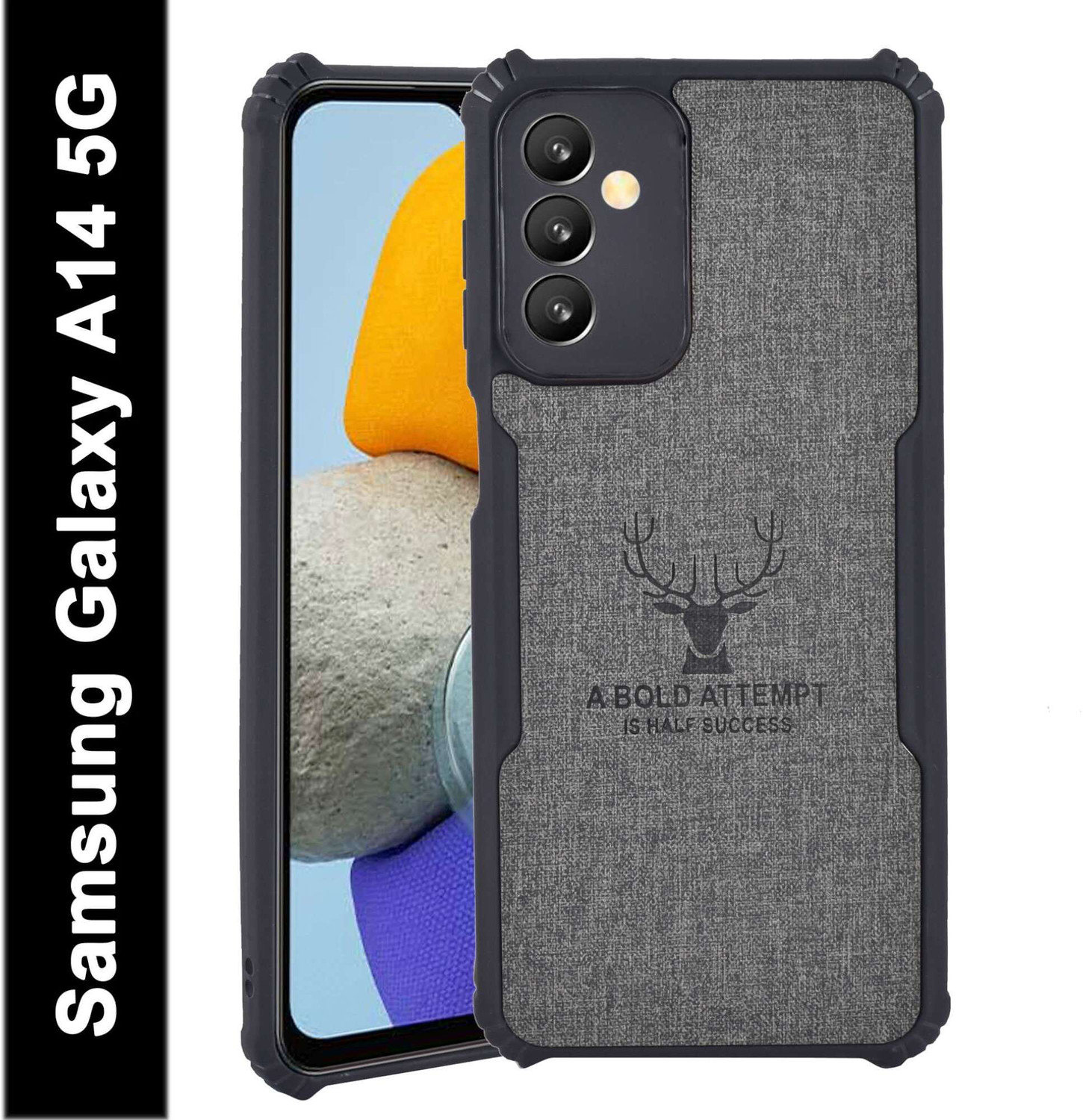 Image of Casekoo - IN CASEKOO IN LOVE Back Cover for Samsung Galaxy A14 5G (Black, Grip Case, Silicon, Pack of: 1)