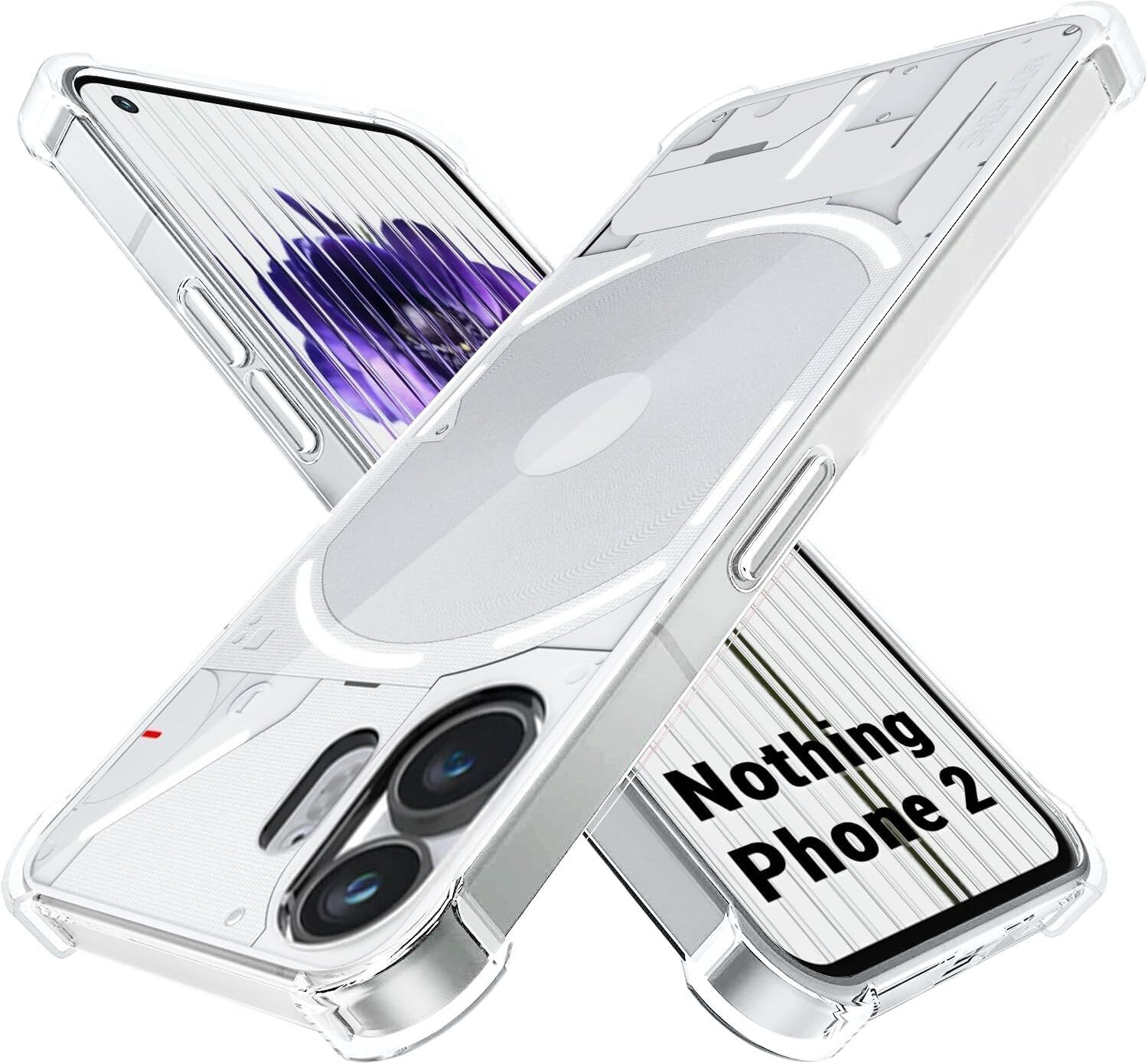 Image of Wellchoice Back Cover for Nothing Phone (2) (Transparent, Grip Case, Silicon, Pack of: 1)