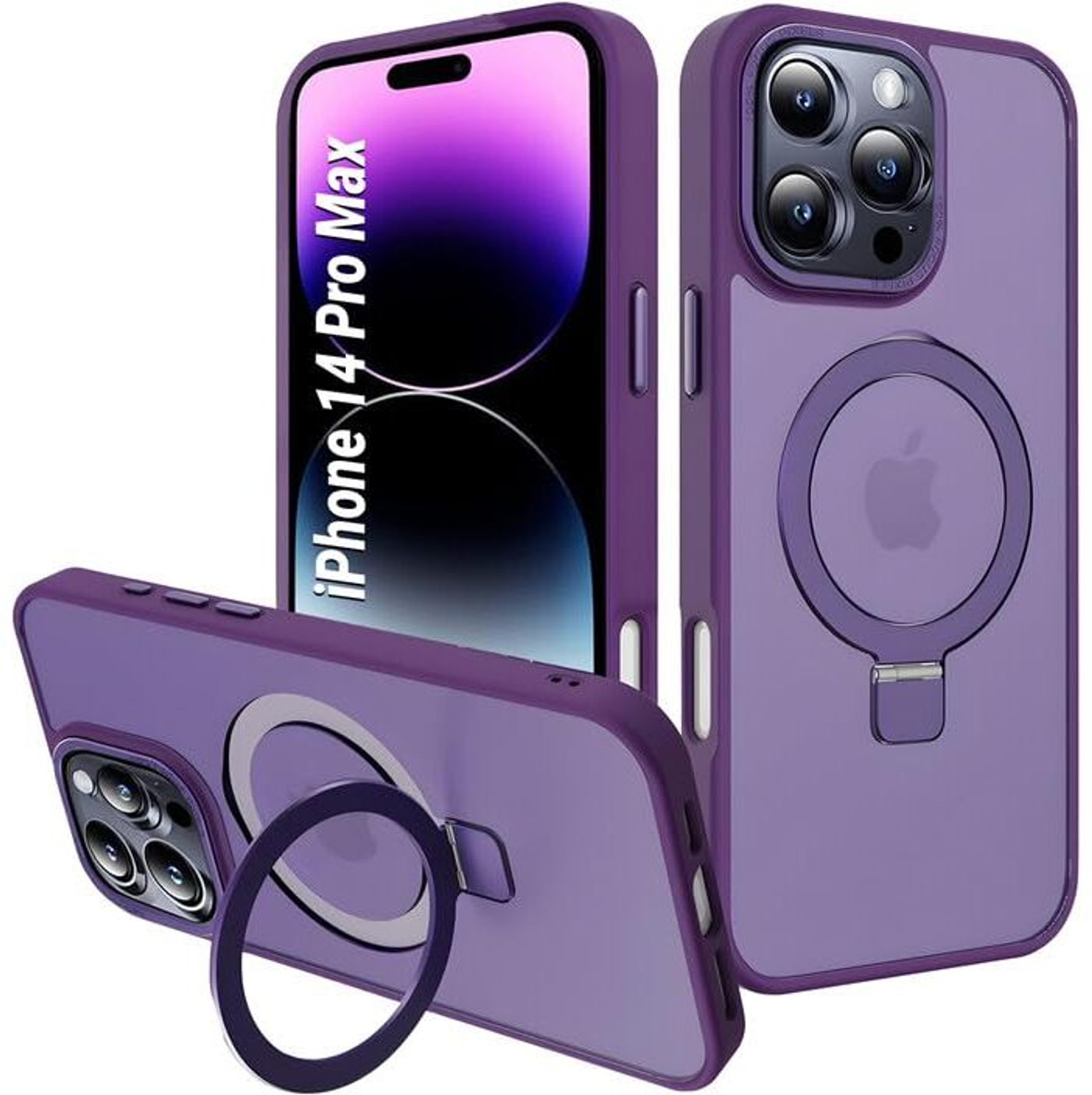 Image of izaan Back Cover for iPhone 14 pro max (Purple, Matte Finish, Fiber, Glass, Pack of: 1)