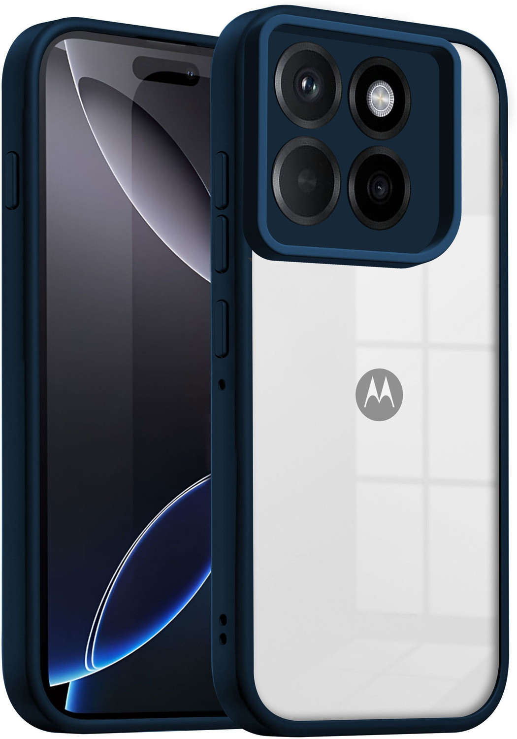 Image of V-TAN Back Cover for Motorola Edge 60 pro (Blue, Shock Proof, Thermoplastic Polyurethane, Pack of: 1)