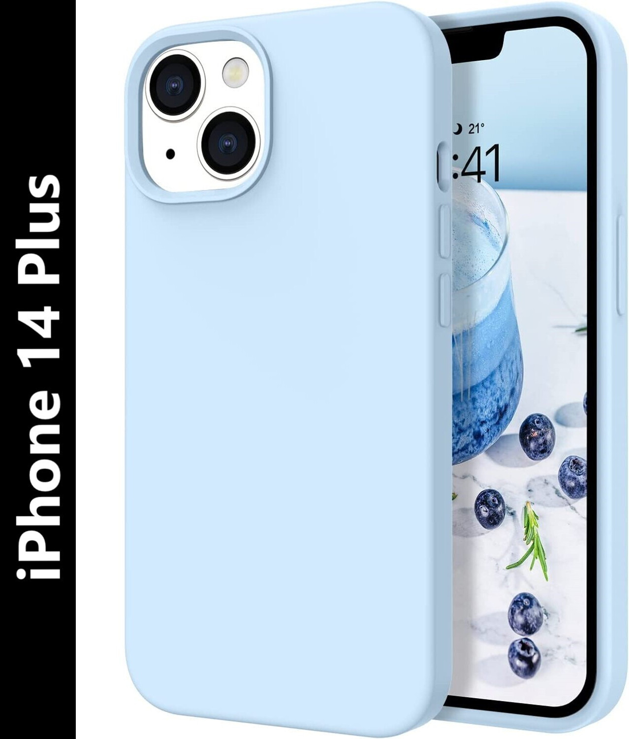 Image of Caseex Back Cover for Apple iPhone 14 Plus (Blue, Grip Case, Silicon, Pack of: 1)