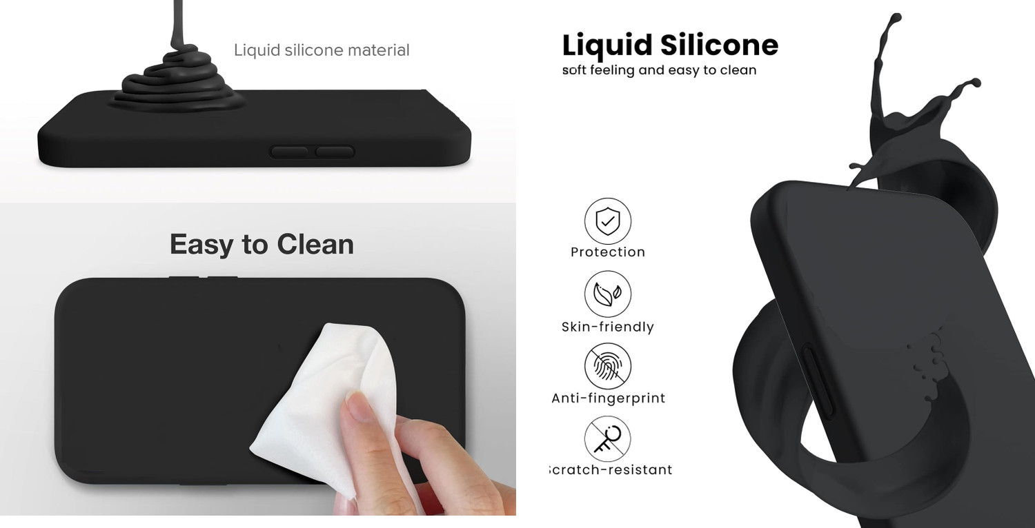 Image of S-Hardline Back Cover for Google Pixel 7 Pro, Premium Liquid Silicon Case (Black, Silicon, Pack of: 1)