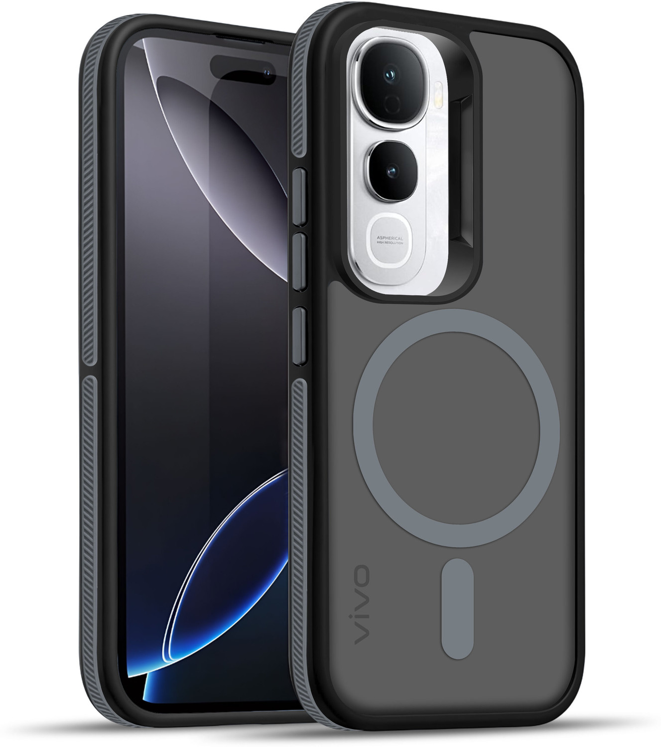 V-TAN Back Cover for Vivo Y400 Pro, Grey, Thermoplastic - Image 1