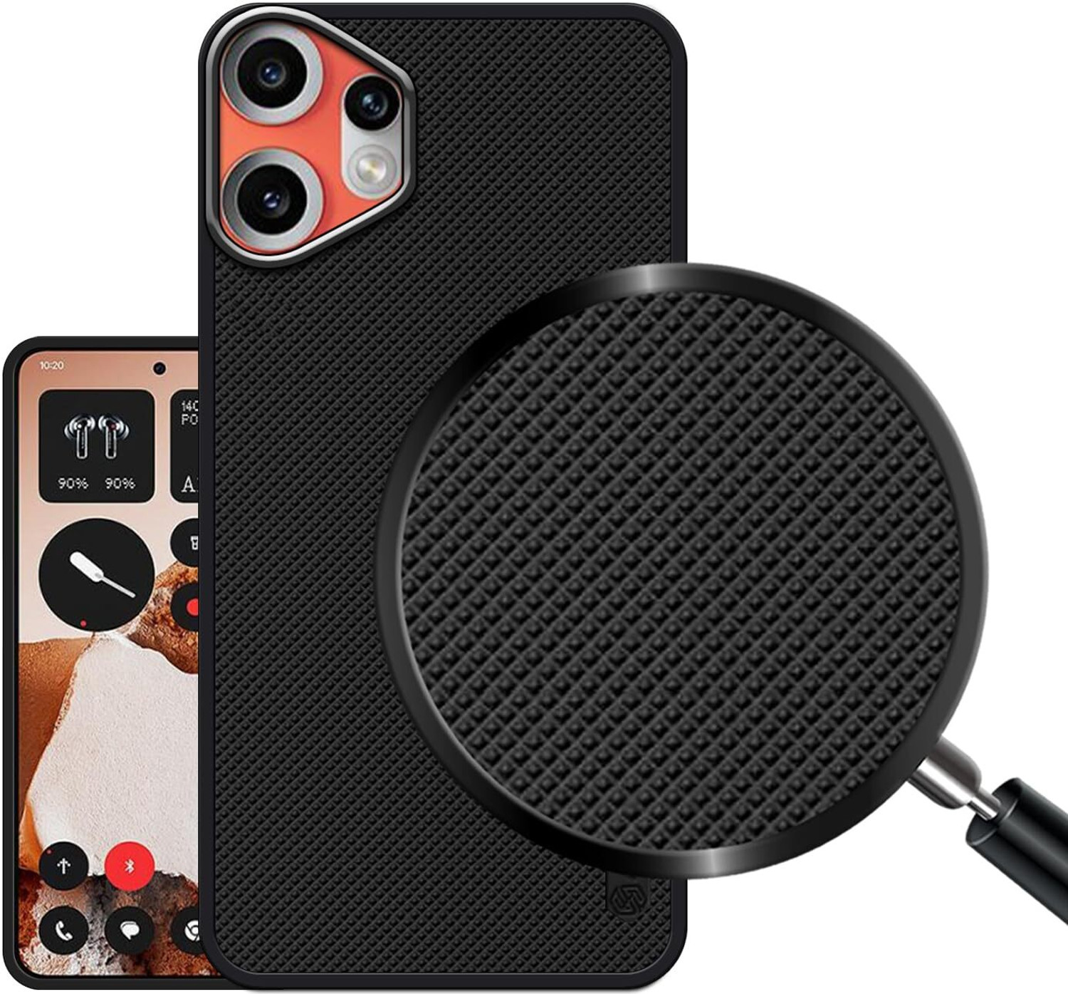 Image of Rugraj Back Cover for CMF by Nothing Phone 2 Pro (Black, Grip Case, Silicon, Pack of: 1)