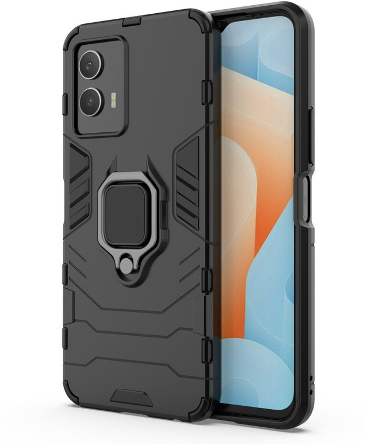 Image of MOBIRUSH Back Cover for Vivo T1 5G / Y75 5G (Blue, Cases with Holder, Thermoplastic Polyurethane, Pack of: 1)