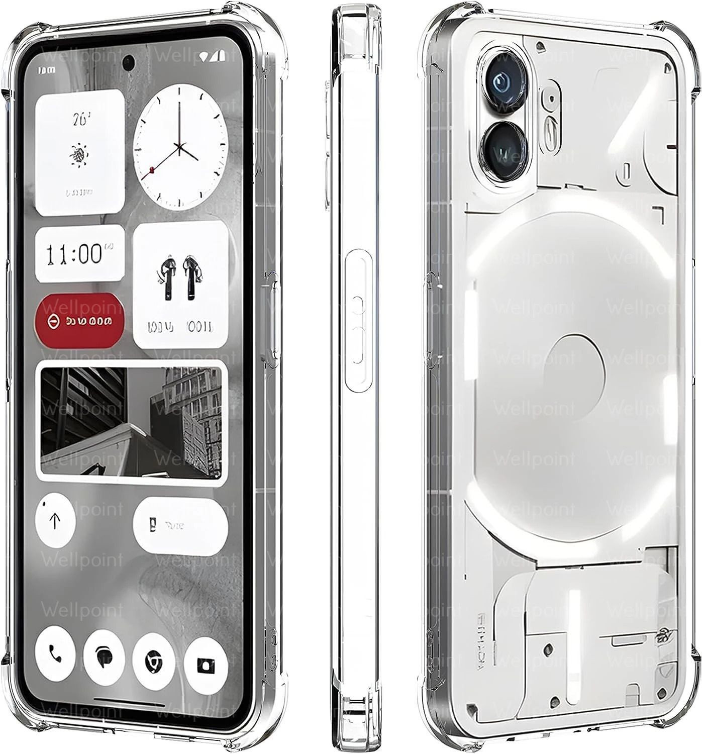 Image of Wellchoice Back Cover for Nothing Phone (2) (Transparent, Grip Case, Silicon, Pack of: 1)