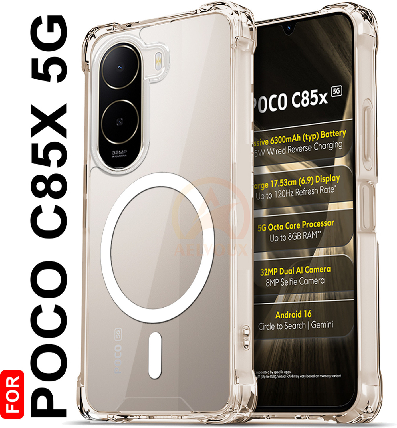 AelVouX Back Cover for Poco C85X 5G - Image 1