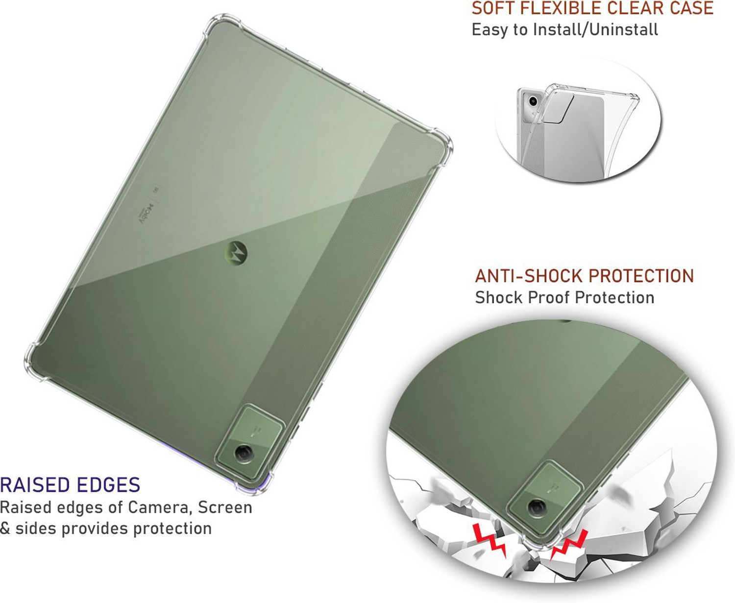 Image of Lilpine Back Cover for Motorola Moto Pad 60 Neo 11 inch Tablet Clear Case (Transparent, Flexible)