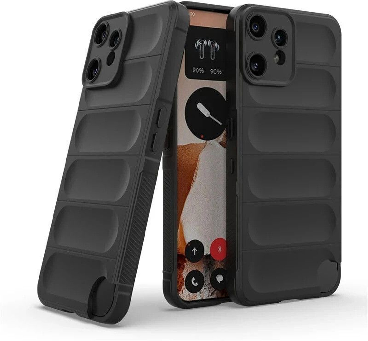 Image of Rugraj Back Cover for CMF by Nothing Phone 2 Pro (Black, Grip Case, Silicon, Pack of: 1)