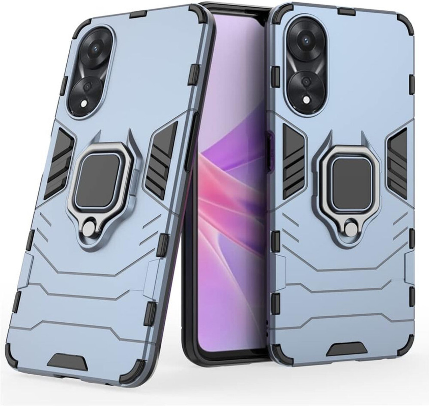 Image of BlazeTech Back Cover for Oppo A78 5G (Transparent, Shock Proof, Plastic, Silicon, Pack of: 1)