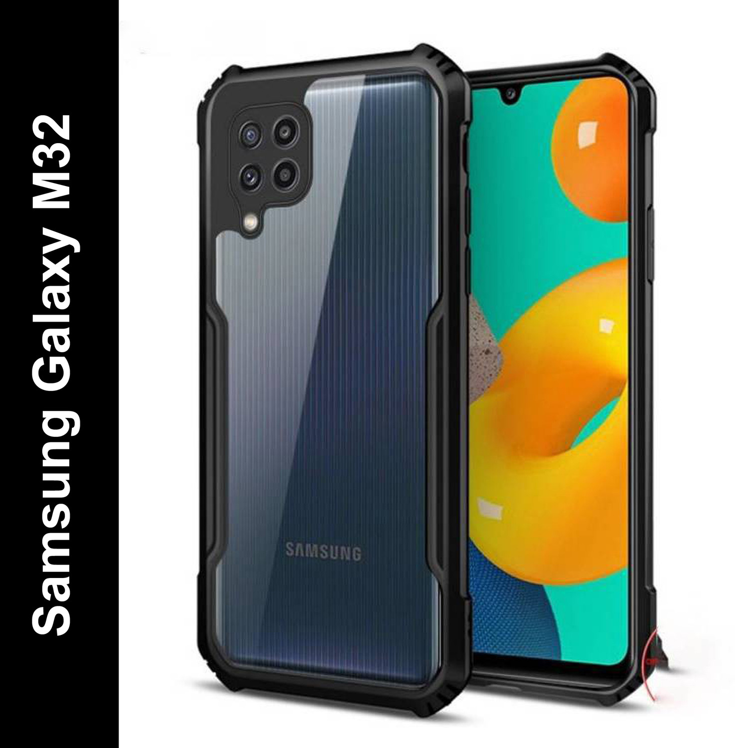 Image of AMEYAA Back Cover for Samsung Galaxy A22 4G, Samsung Galaxy M32 4G Premium TPU Silicone 360 Degree (Black, Shock Proof, Silicon, Pack of: 1)