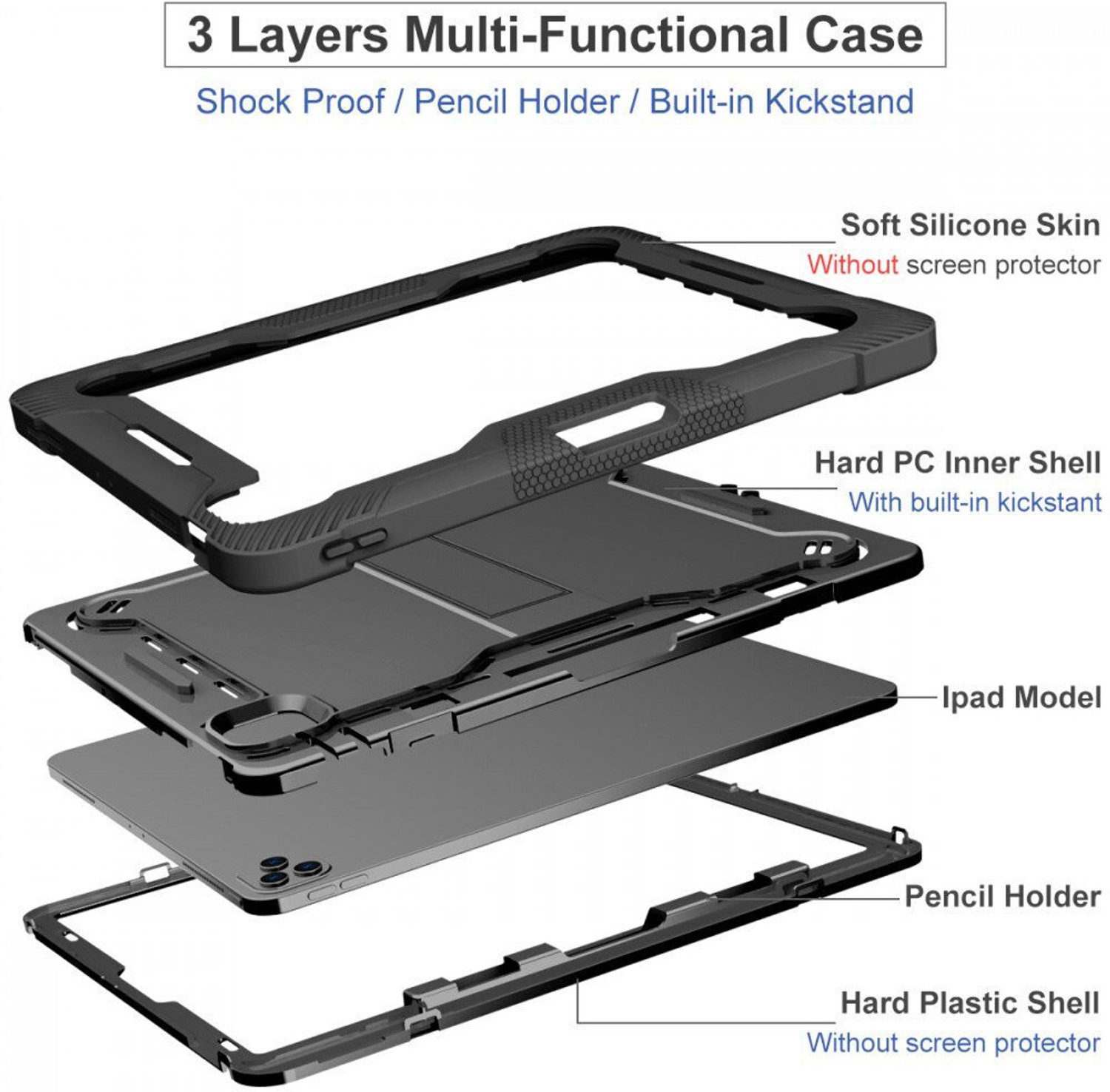 Image of WHITBULL Flip Cover for Xiaomi Mi Pad 6 (11 inch 2023) (Black, Rugged Armor, Pack of: 1)