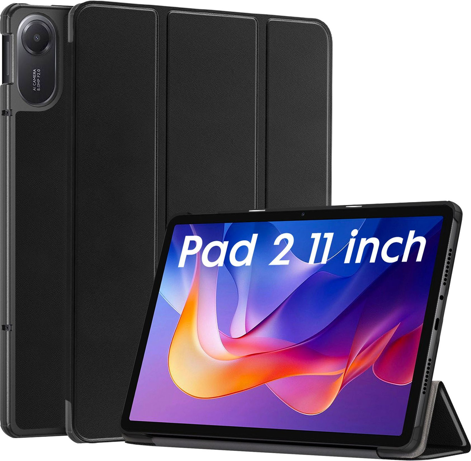 Image of AGEIS Flip Cover for Xiaomi Redmi Pad 2 11 inches (Stylus Holder) (Black, Shock Proof, Rubber, Artificial Leather, Pack of: 1)