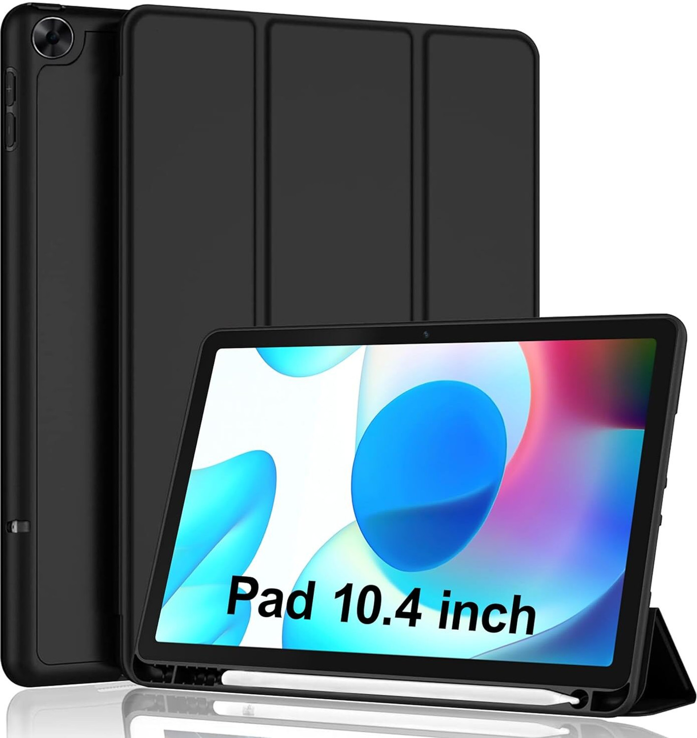 Image of COVERHUB Flip Cover for Oppo Pad Air 10.36 inch (Stylus Holder) (Black, Shock Proof, Rubber, Pack of: 1)