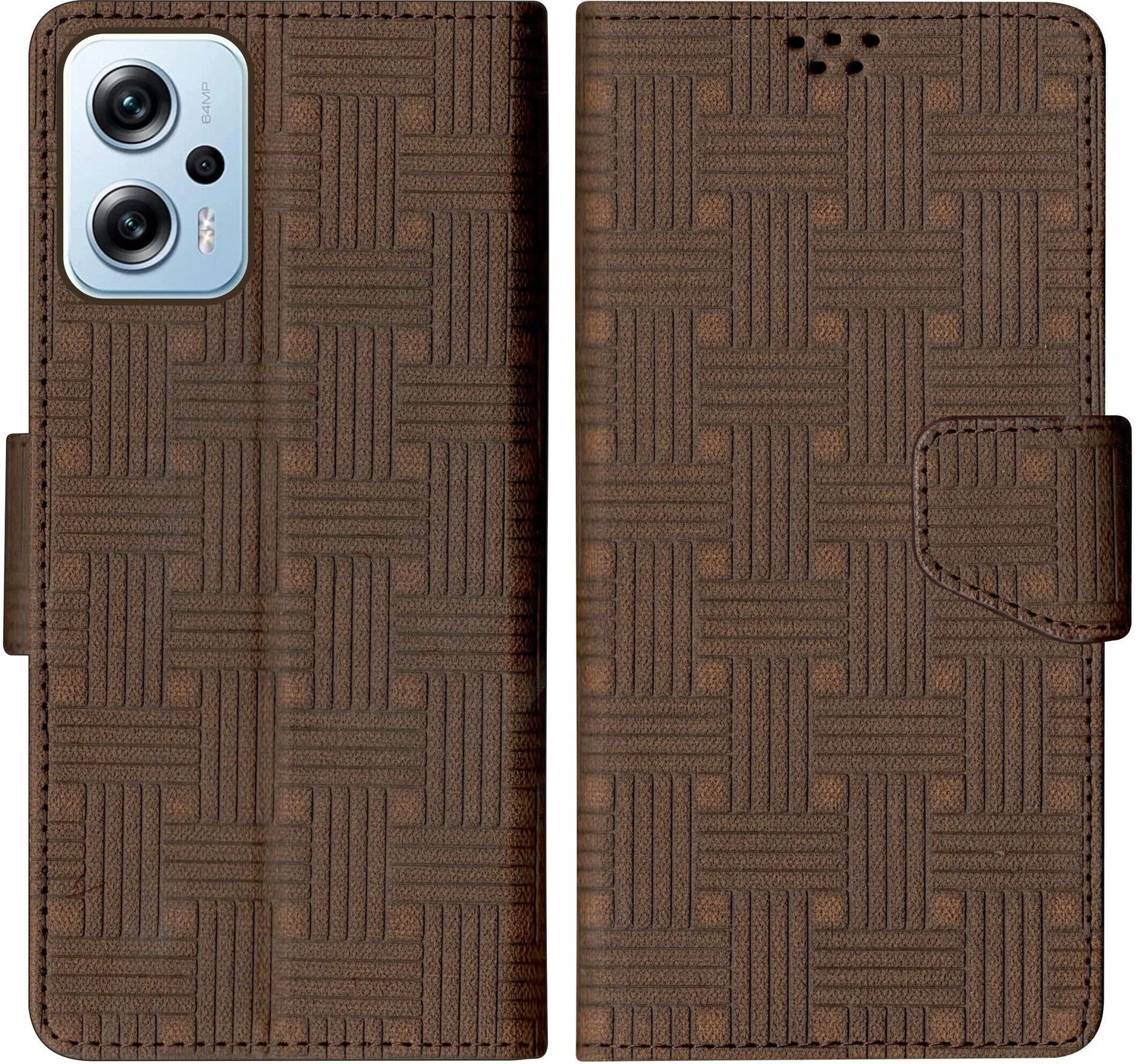 Image of SESS XUSIVE Flip Cover for Mi Redmi K50i 5G Designer Button Magnet Closure - Button Blue (Blue, Dual Protection, Leather)