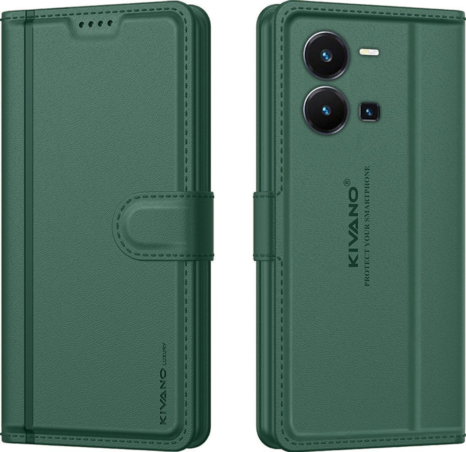 Image of COVERLY Flip Cover for Vivo Y35 (Brown, Magnetic Case, Leather, Pack of: 1)