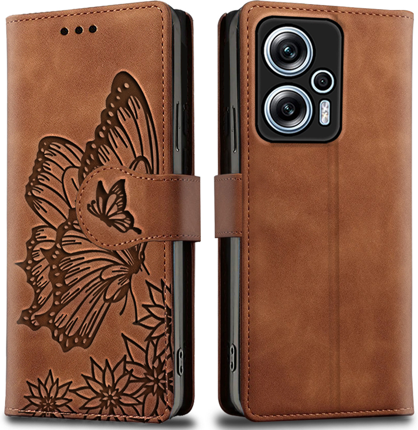 Image of SESS XUSIVE Flip Cover for Mi Redmi K50i 5G Designer Button Magnet Closure - Button Blue (Blue, Dual Protection, Leather)