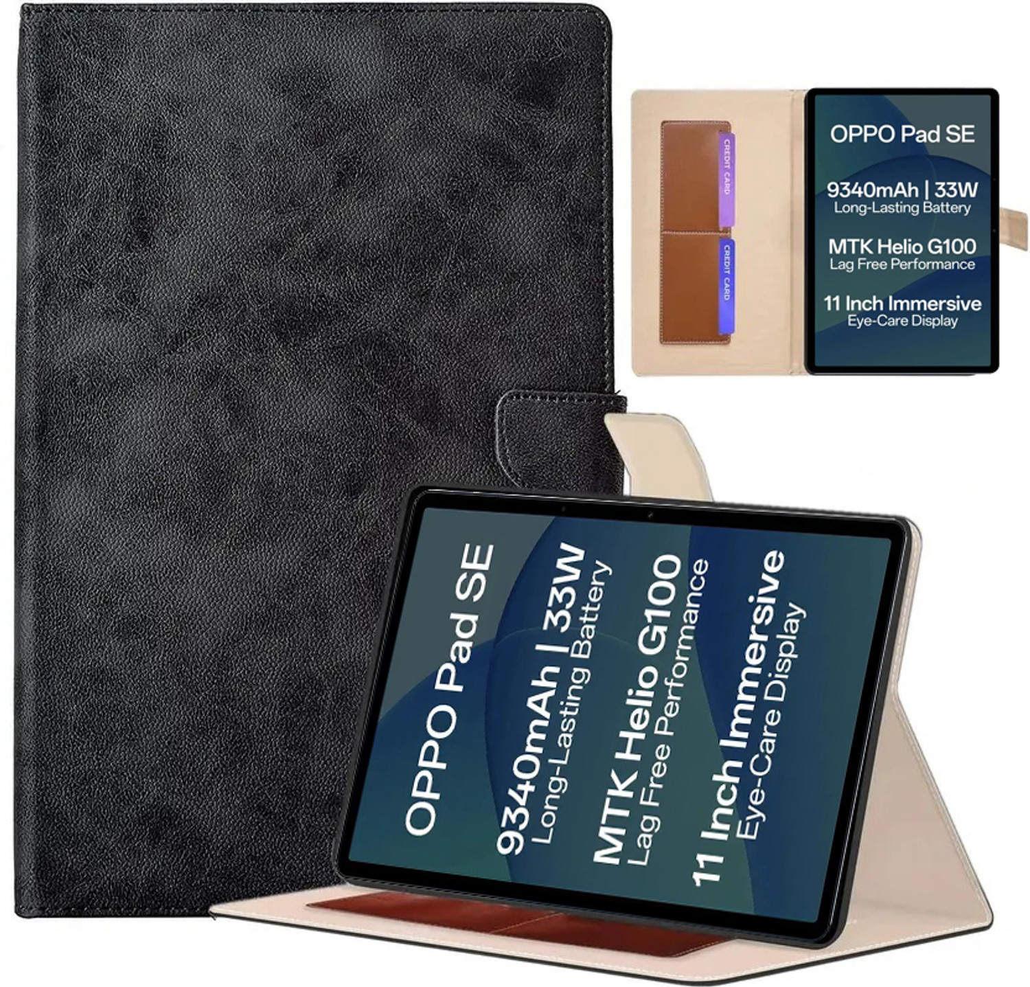 Image of COVERHUB Flip Cover for Oppo Pad Air 10.36 inch (Stylus Holder) (Black, Shock Proof, Rubber, Pack of: 1)