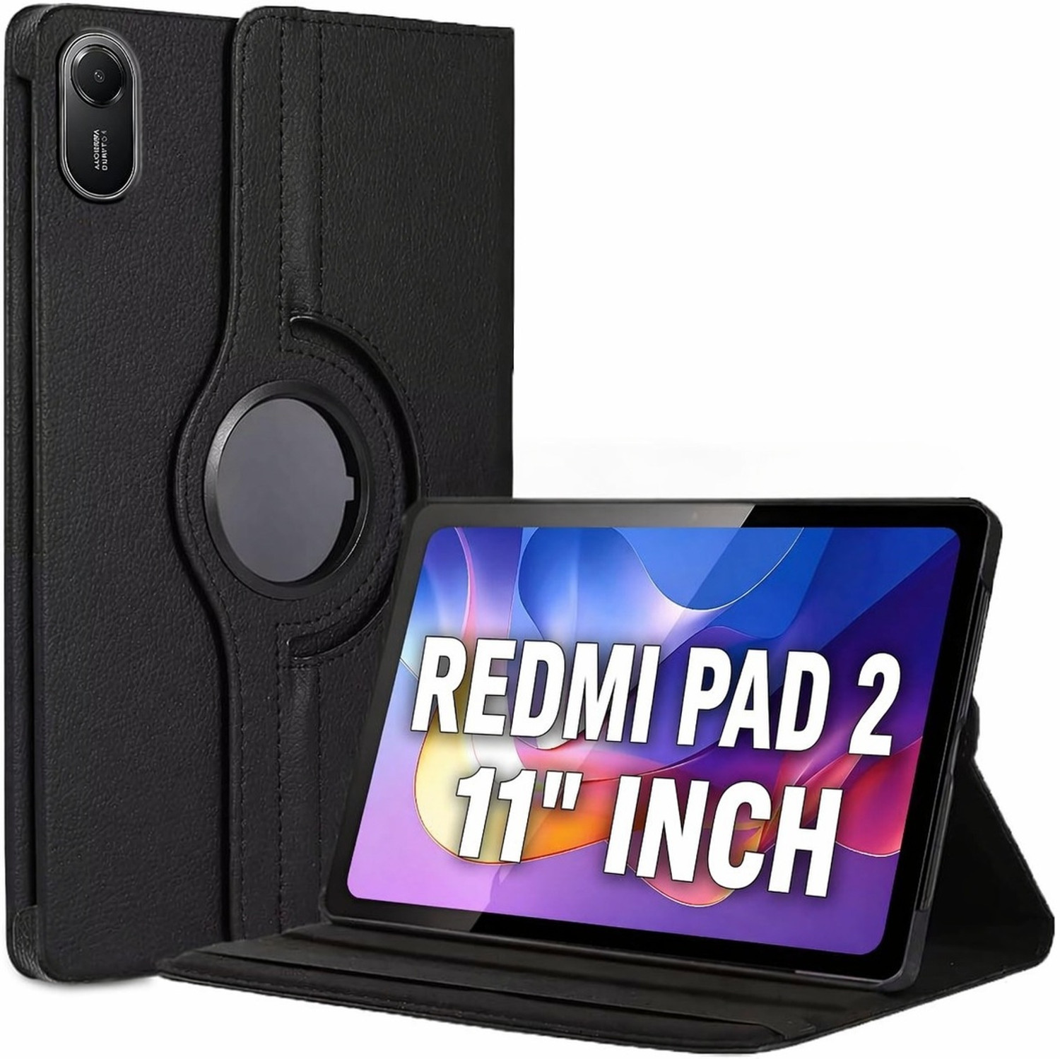 Image of AGEIS Flip Cover for Xiaomi Redmi Pad 2 11 inches (Stylus Holder) (Black, Shock Proof, Rubber, Artificial Leather, Pack of: 1)