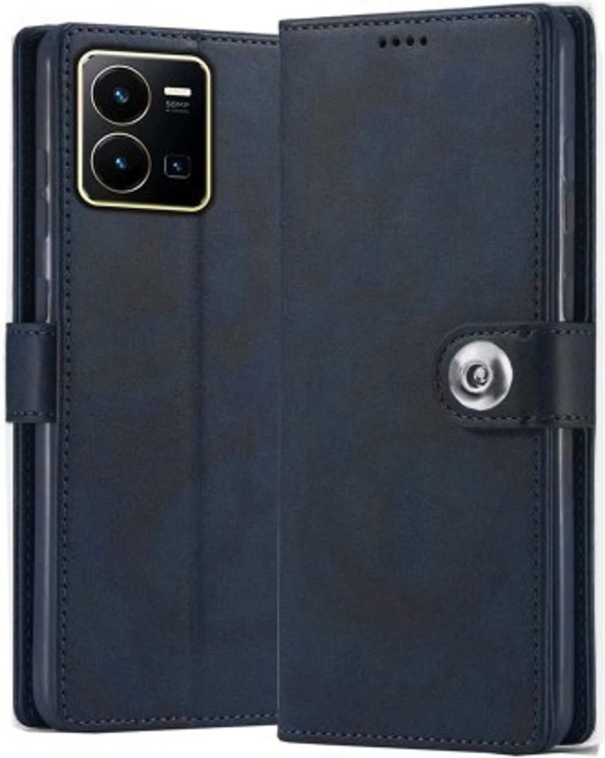 Image of COVERLY Flip Cover for Vivo Y35 (Brown, Magnetic Case, Leather, Pack of: 1)