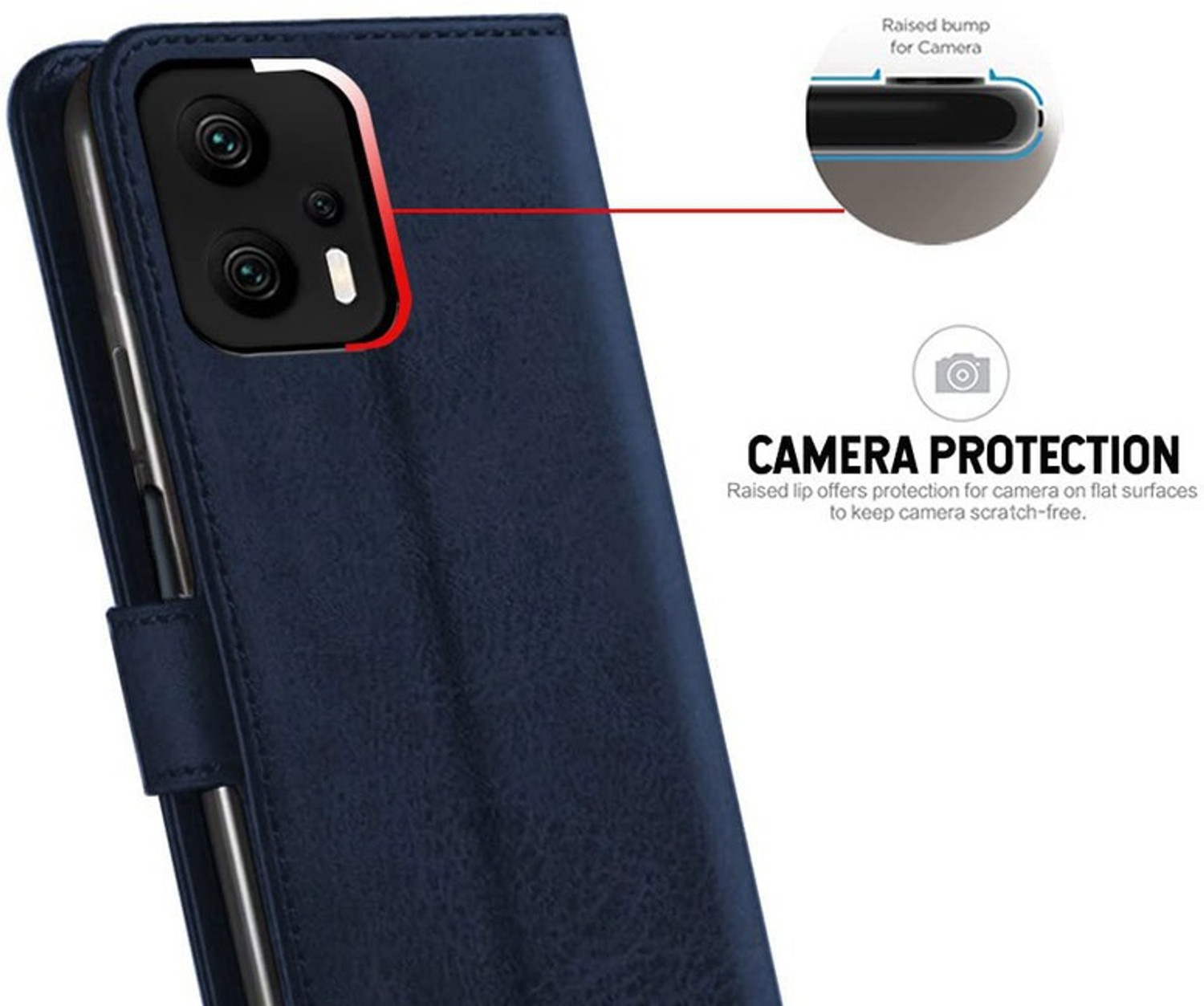 Image of SESS XUSIVE Flip Cover for Mi Redmi K50i 5G Designer Button Magnet Closure - Button Blue (Blue, Dual Protection, Leather)