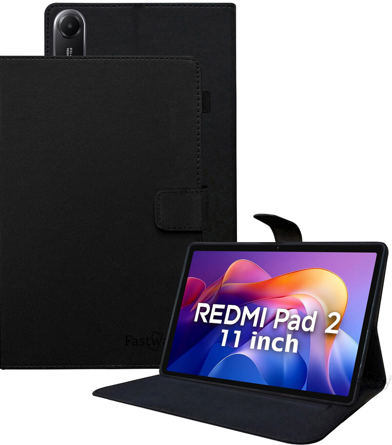 Image of AGEIS Flip Cover for Xiaomi Redmi Pad 2 11 inches (Stylus Holder) (Black, Shock Proof, Rubber, Artificial Leather, Pack of: 1)