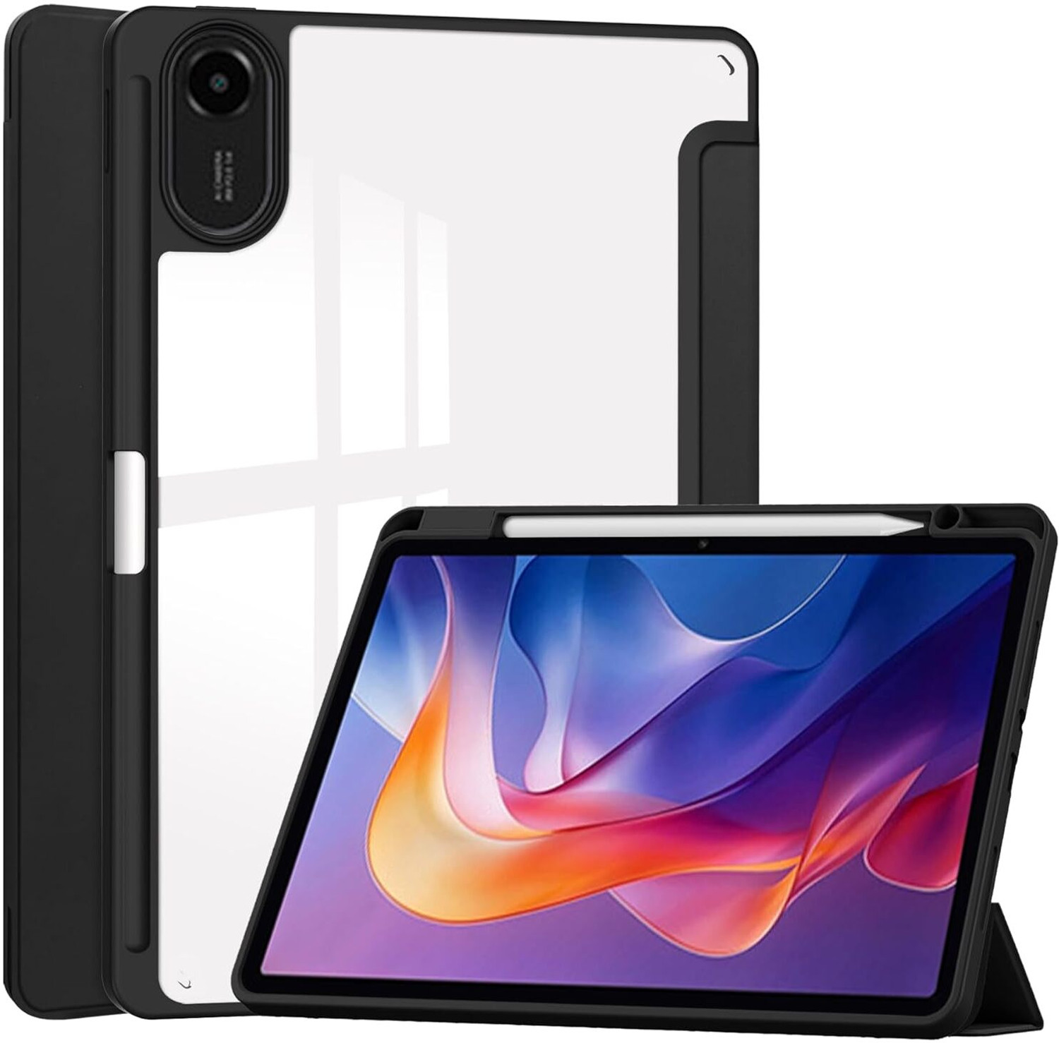 Image of AGEIS Flip Cover for Xiaomi Redmi Pad 2 11 inches (Stylus Holder) (Black, Shock Proof, Rubber, Artificial Leather, Pack of: 1)