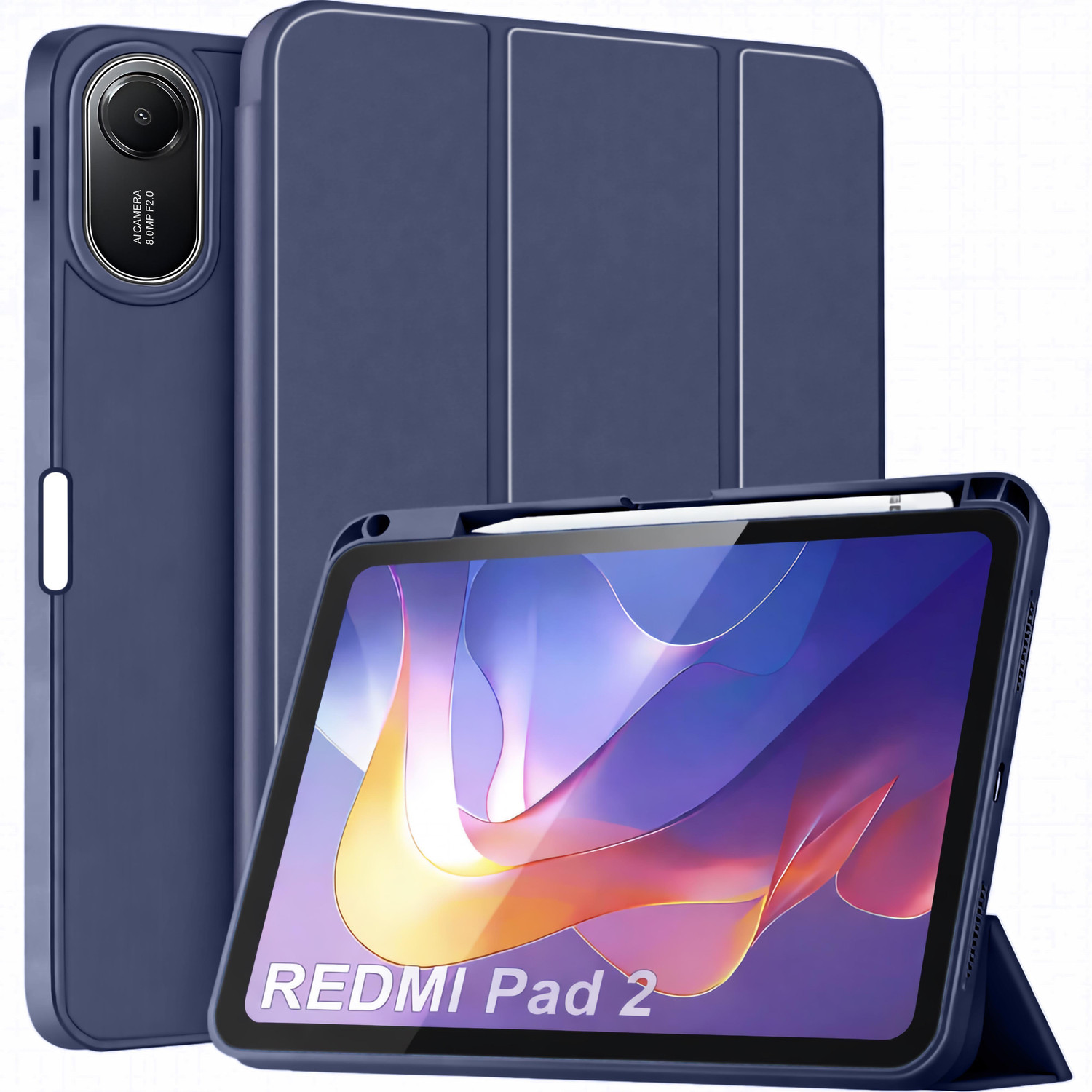 Image of AGEIS Flip Cover for Xiaomi Redmi Pad 2 11 inches (Stylus Holder) (Black, Shock Proof, Rubber, Artificial Leather, Pack of: 1)