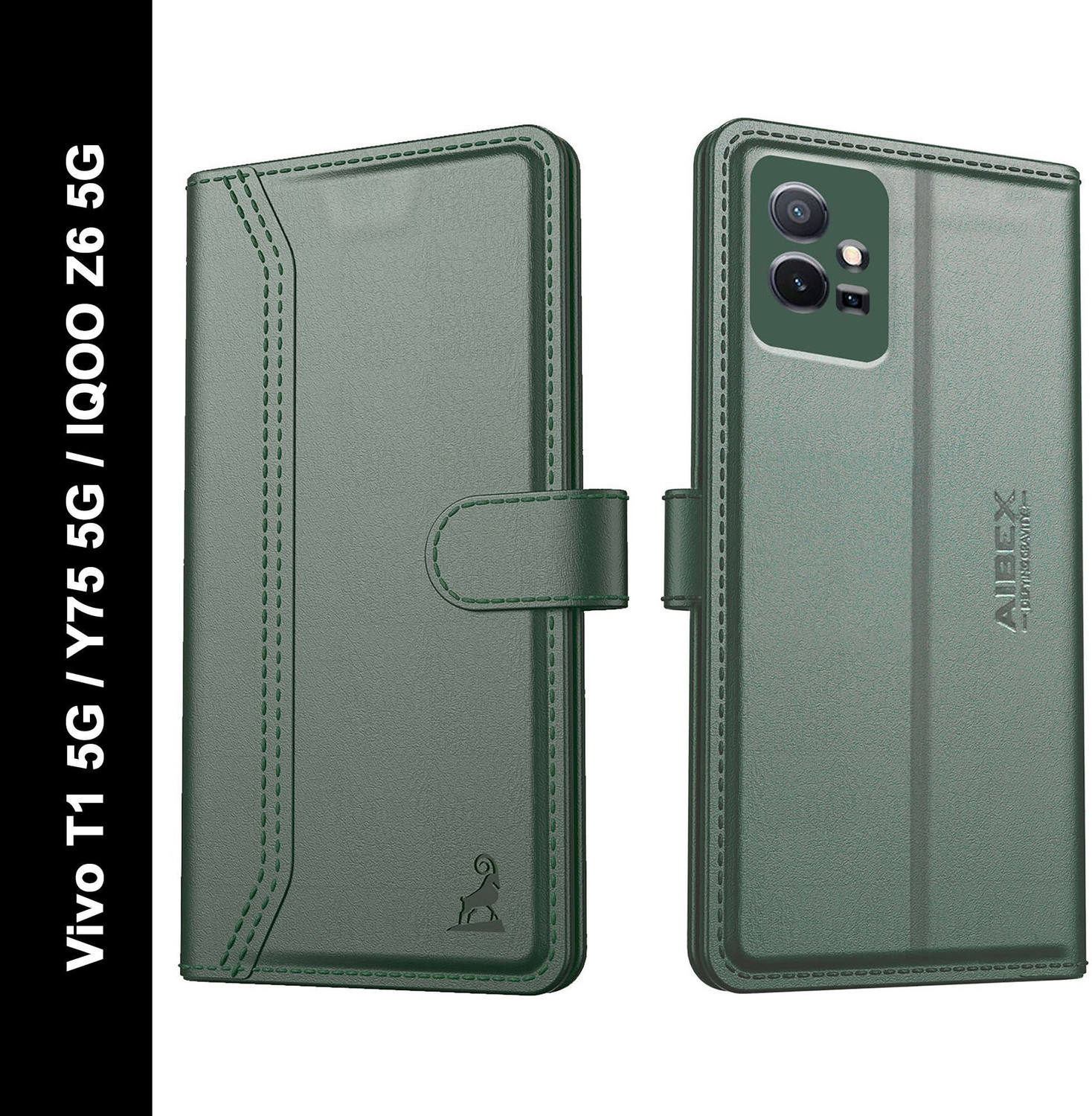 Image of MOBIRUSH Back Cover for Vivo T1 5G / Y75 5G (Blue, Cases with Holder, Thermoplastic Polyurethane, Pack of: 1)