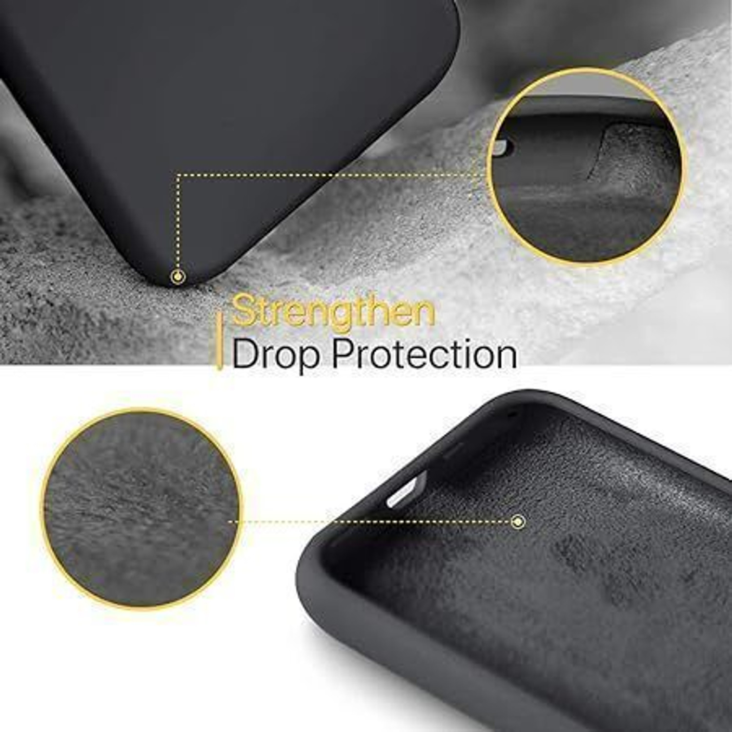 Image of Mobile Case Cover Pouch for Apple Iphone 12Pro (Black, Shock Proof, Silicon, Pack of: 1)