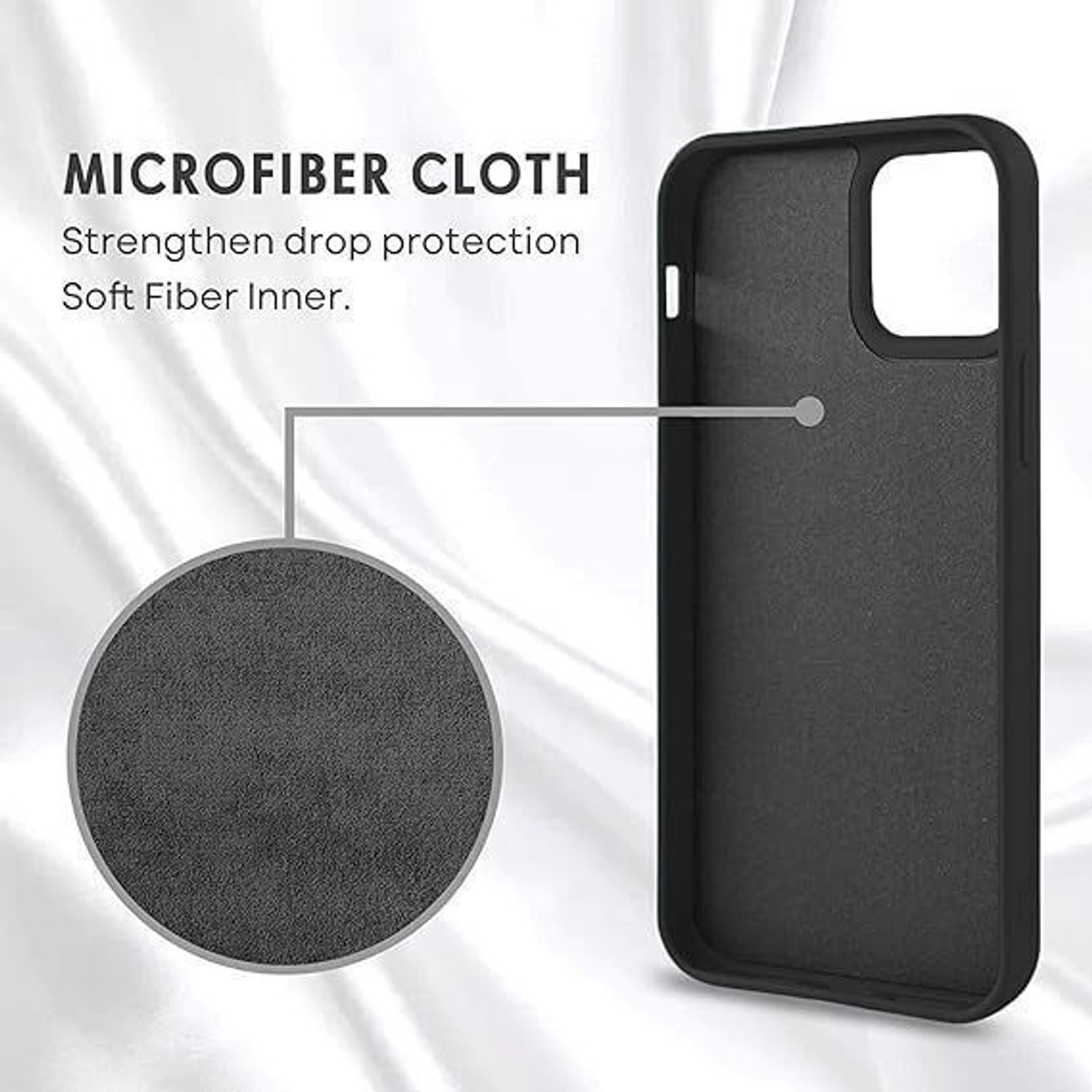 Image of Mobile Case Cover Pouch for Apple Iphone 12Pro (Black, Shock Proof, Silicon, Pack of: 1)