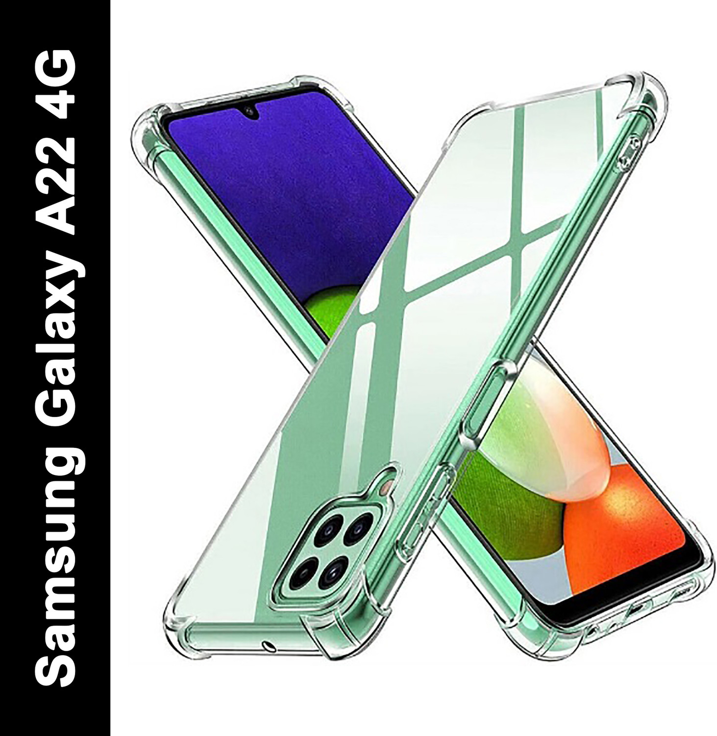Image of AMEYAA Back Cover for Samsung Galaxy A22 4G, Samsung Galaxy M32 4G Premium TPU Silicone 360 Degree (Black, Shock Proof, Silicon, Pack of: 1)