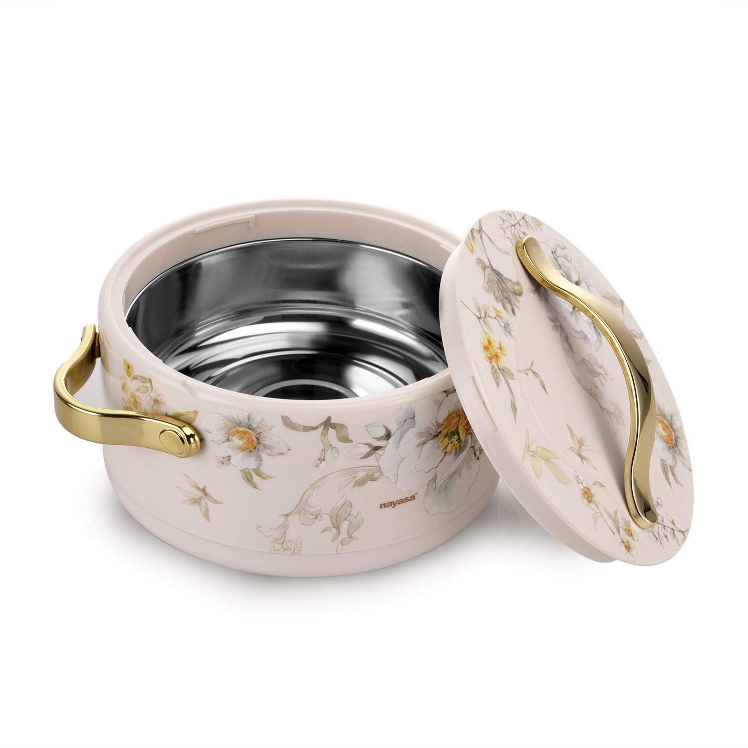 Image of NAYASA Bethany Insluated Casserole| Set Of 3 | Small |Stainless Steel Inner|Food Grade| Pack of 3 Thermoware Casserole Set (500 ml, 1000 ml, 1500 ml)
