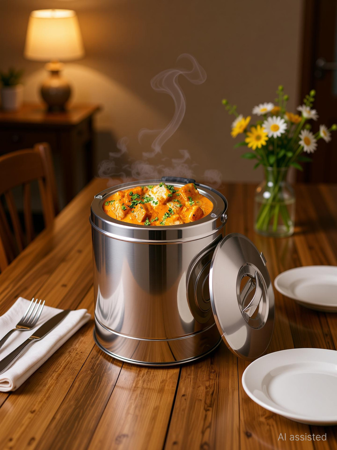 Image of Home-pro Hot Case Stainless Steel 2.5 L Insulated Casserole Elegant & Durable Container Serve Casserole (2500 ml)