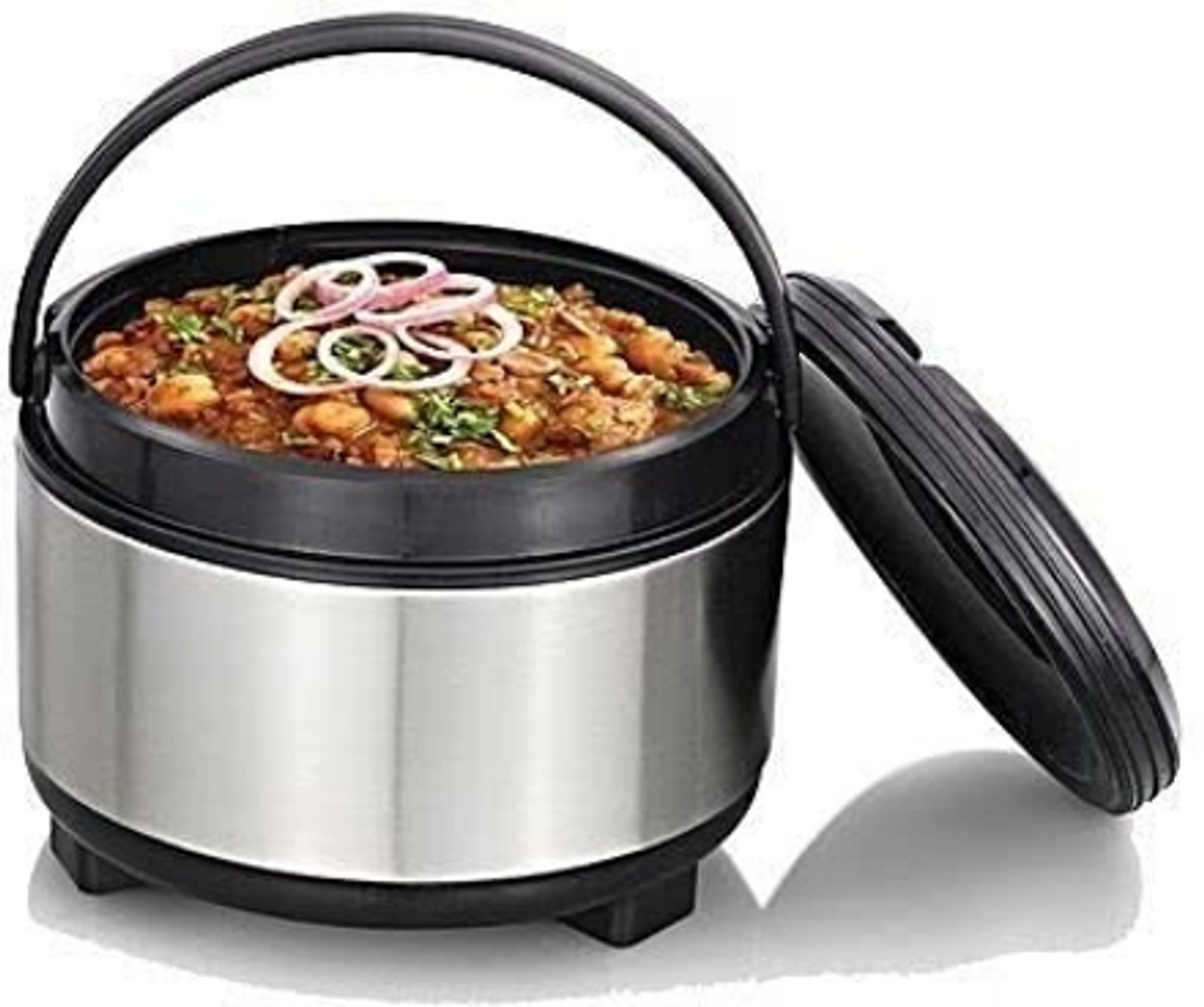 Image of MiniMemo Stainless Steel Double Wall Insulated Hot Pot for Hot Meal /Chapati /Curry /Roti Thermoware Casserole (2500 ml)