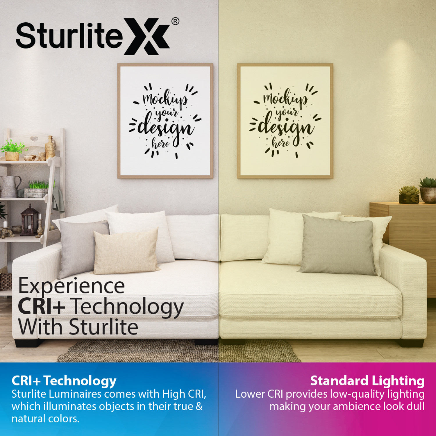Image of Sturlite S-FIT 12W Round LED Surface Light - (Pack of 6) Ceiling Light Ceiling Lamp (White)