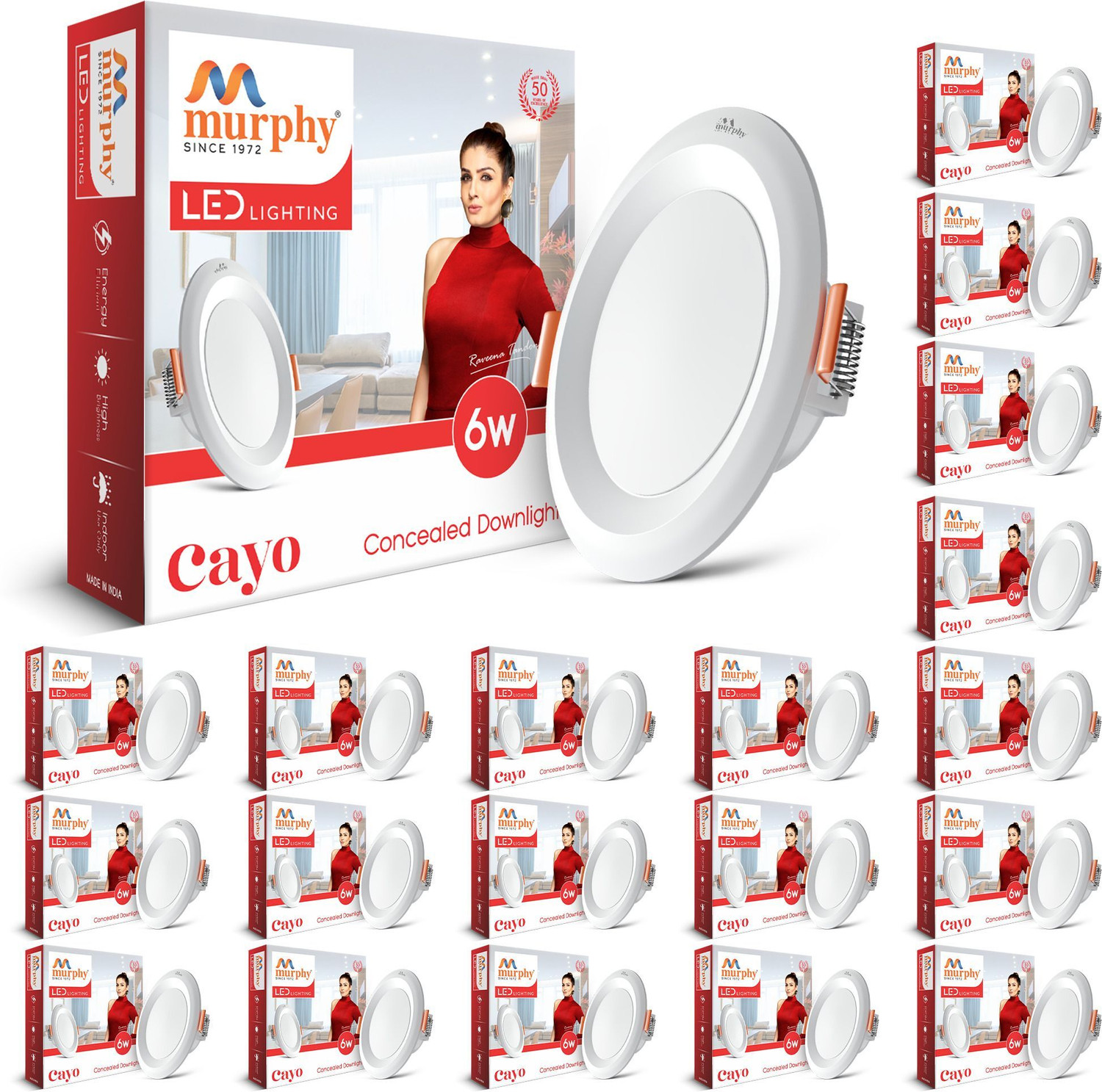 Image of MURPHY Crest 7W 3-in-1 Round LED Conceal Panel Light |Cool /Warm /Natural White Pack of Ceiling Light Ceiling Lamp (Multicolor)