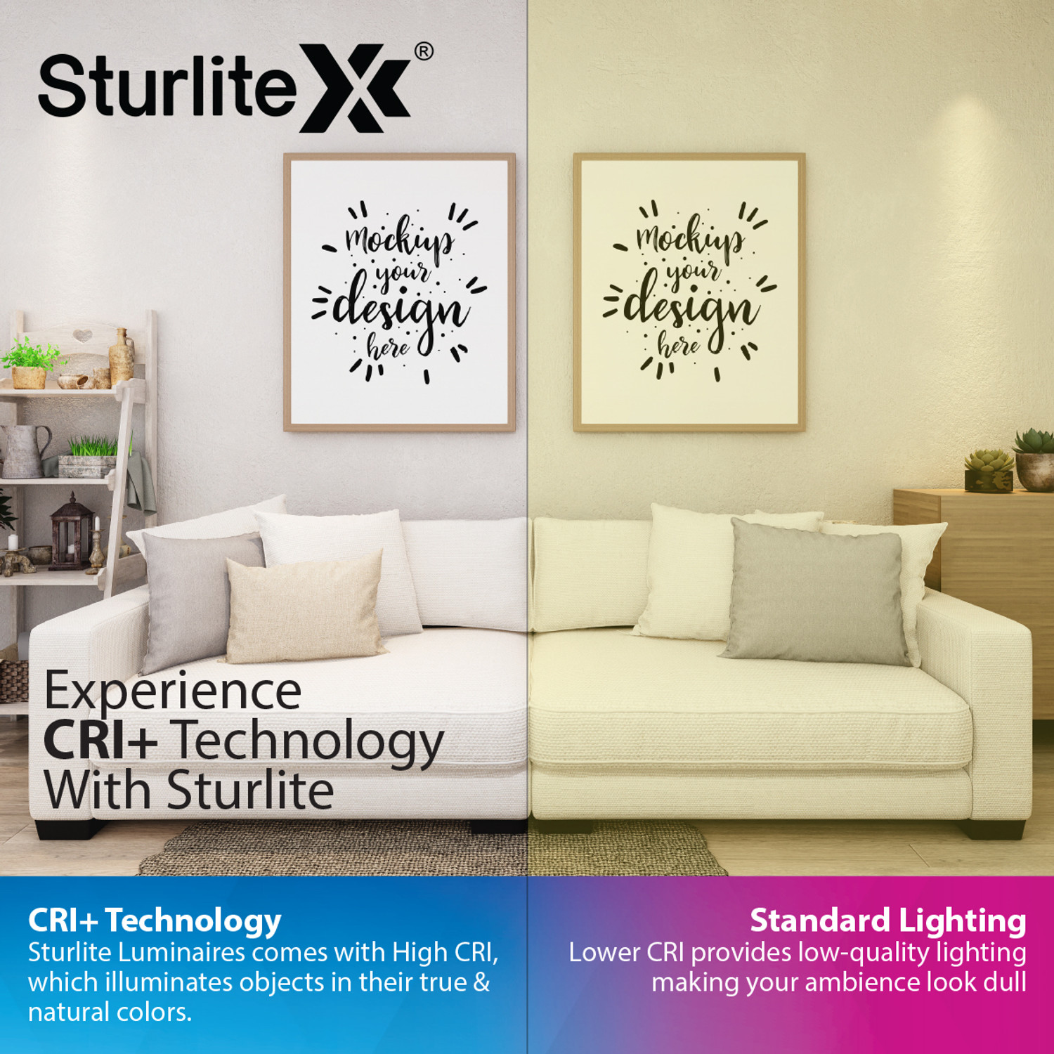 Image of Sturlite Dex 12W Round LED Downlight - (Pack of 10) Ceiling Light Ceiling Lamp (White)